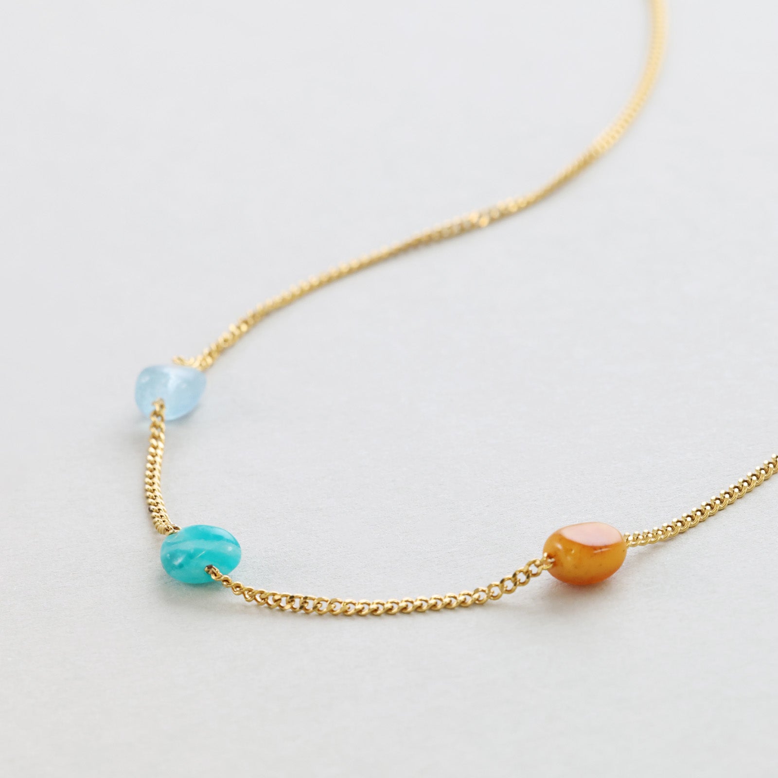 Halskette mit Natursteinen - Individuell kombinierbar Damen Halskette VIVIANNASCHMUCK