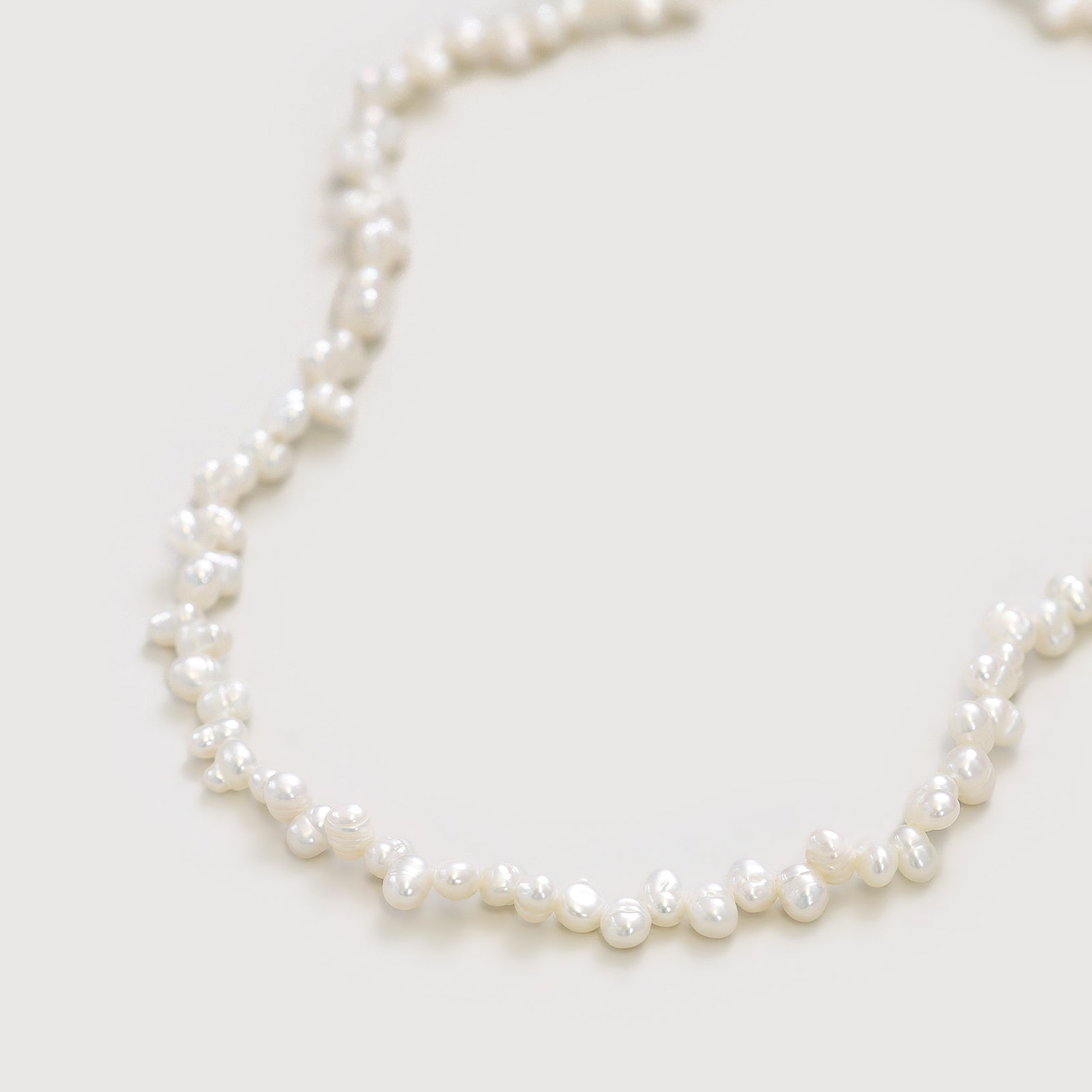 Süßwasserperlenkette in Spitzenoptik - small-  925er Sterling Silber