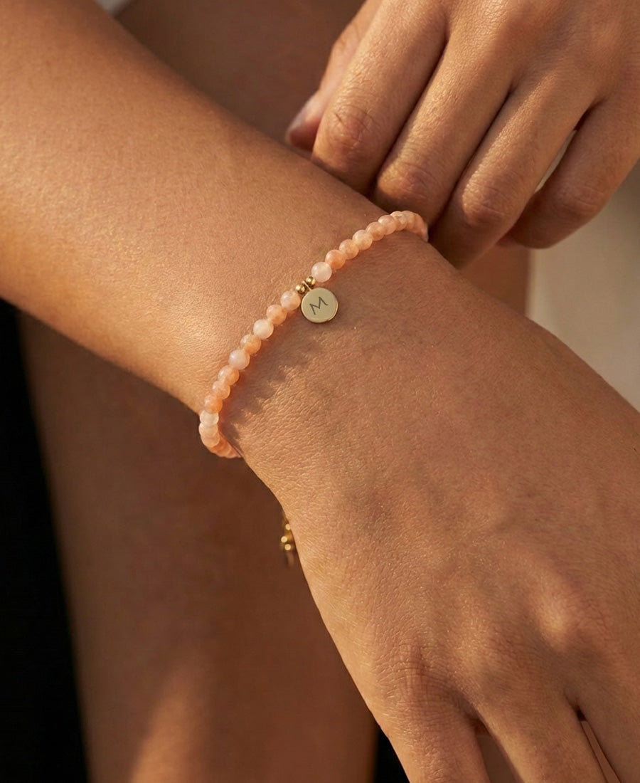 Sonnenstein Energie-Chakra-Armband mit Gravur Damen Armband VIVIANNASCHMUCK
