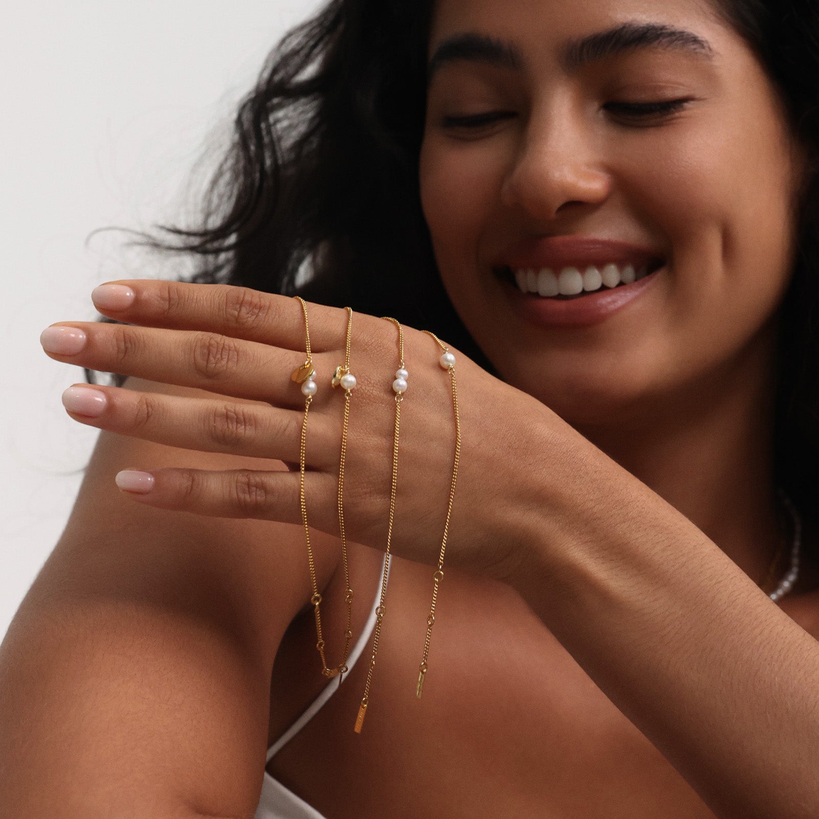 Armband mit Süßwasserperlen & Gravur-Plättchen - 925 Sterling Silber