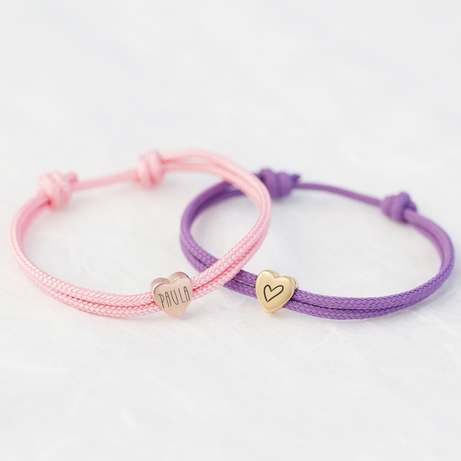 Herzensband – personalisiertes Segeltau-Armband mit Gravurherz Damen Armband VIVIANNASCHMUCK