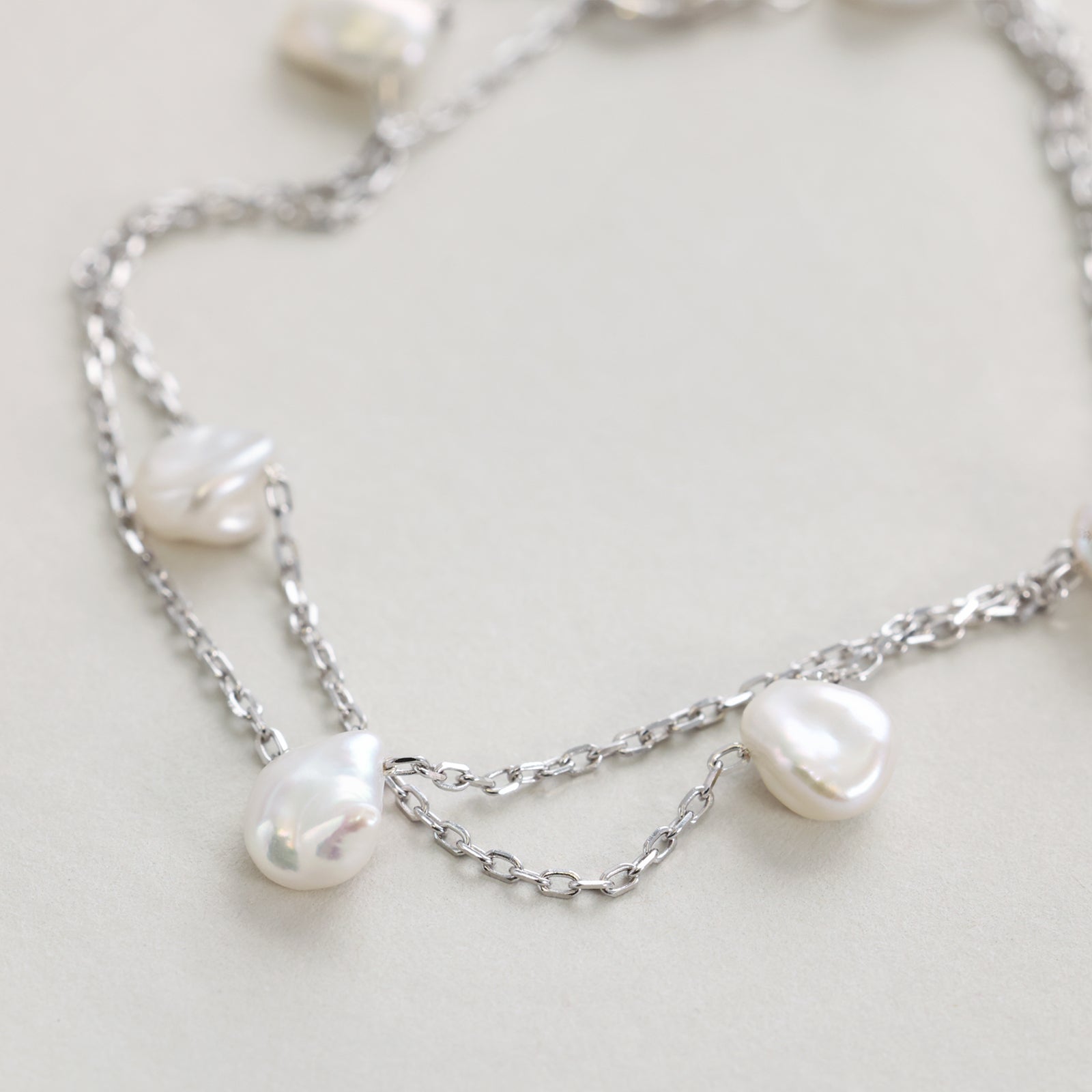 Freshwater pearl necklace - 925 sterling silver - minimalist gift