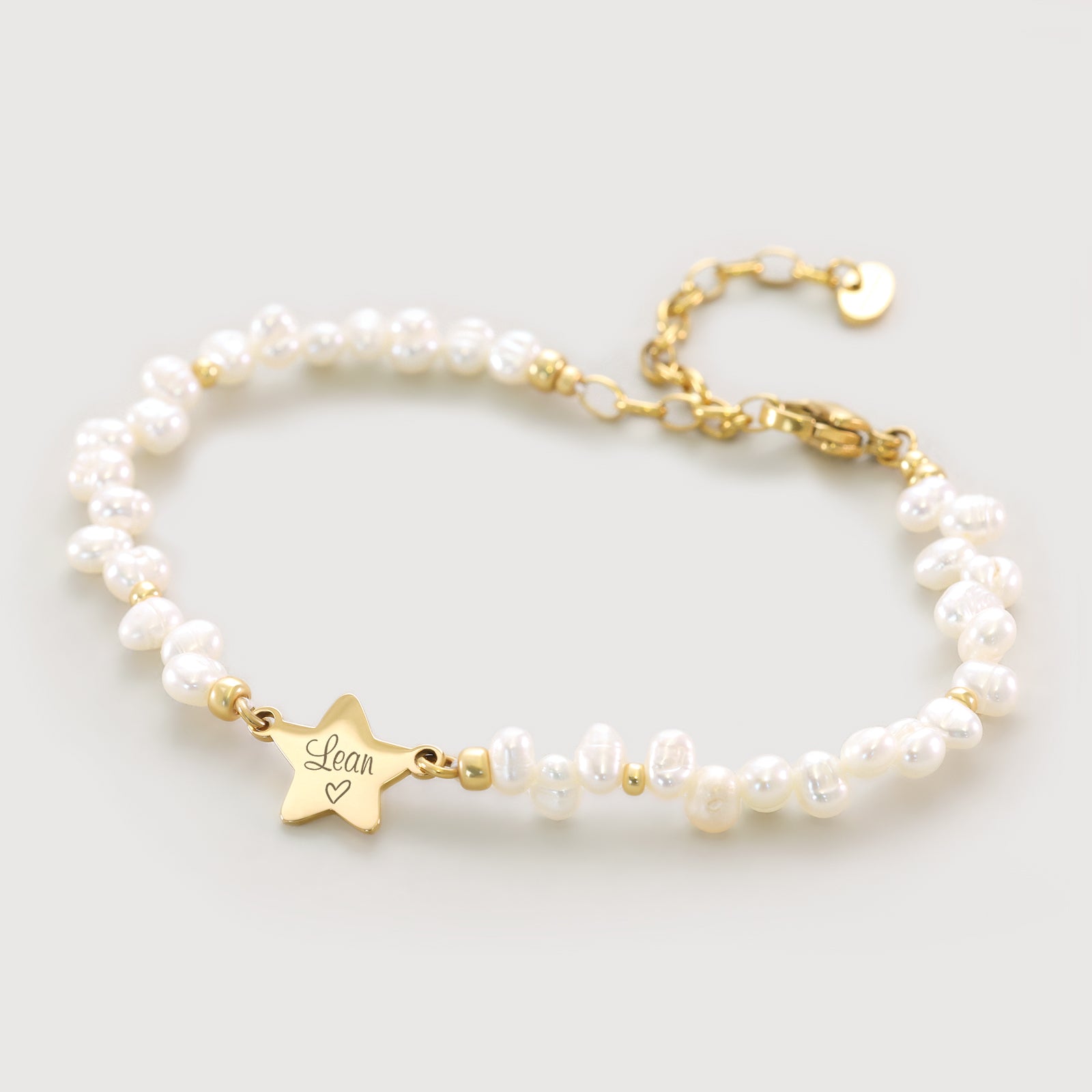 Süßwasserperlen Armband mit Sternanhänger