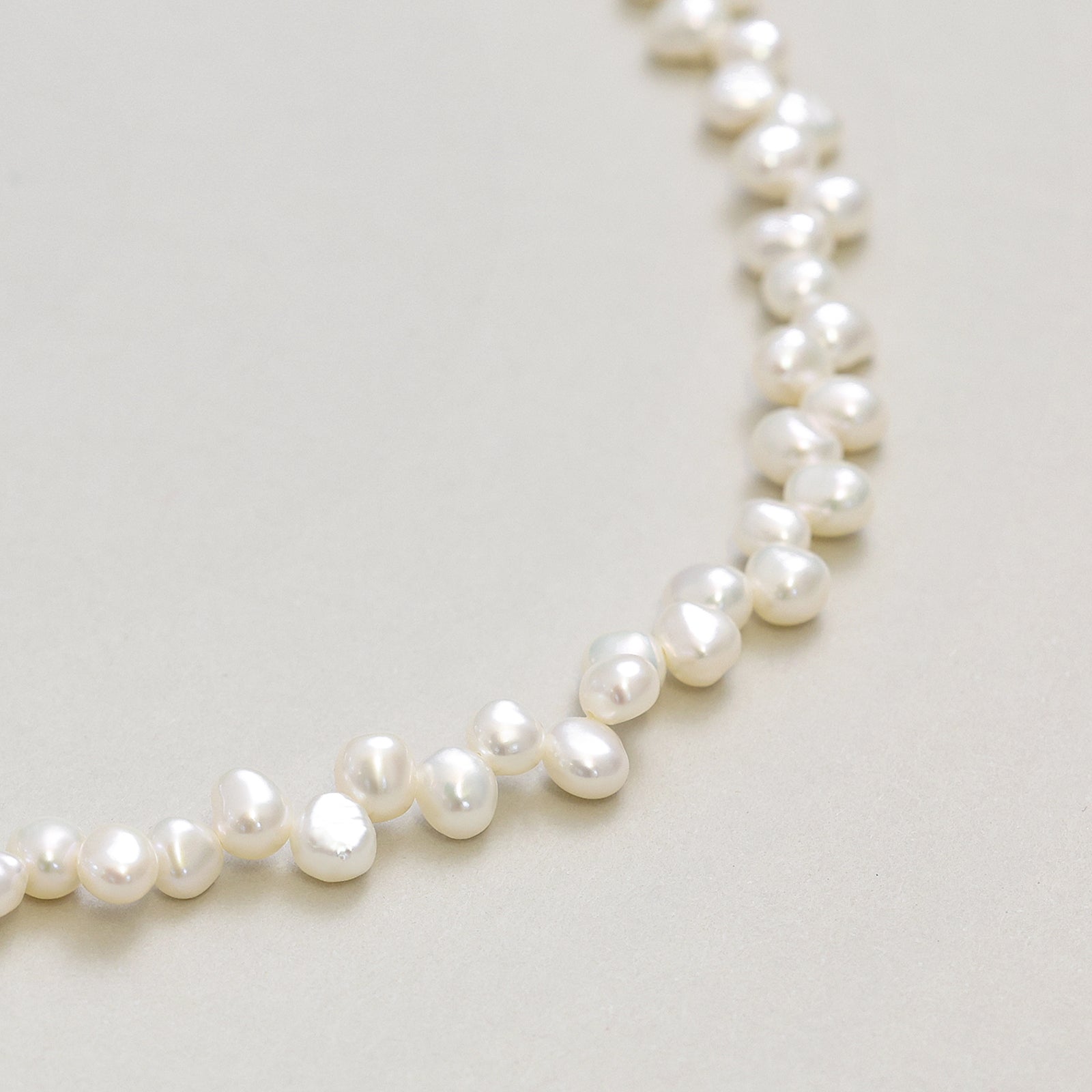 Süßwasserperlenkette in Spitzenoptik - 925er Sterling Silber