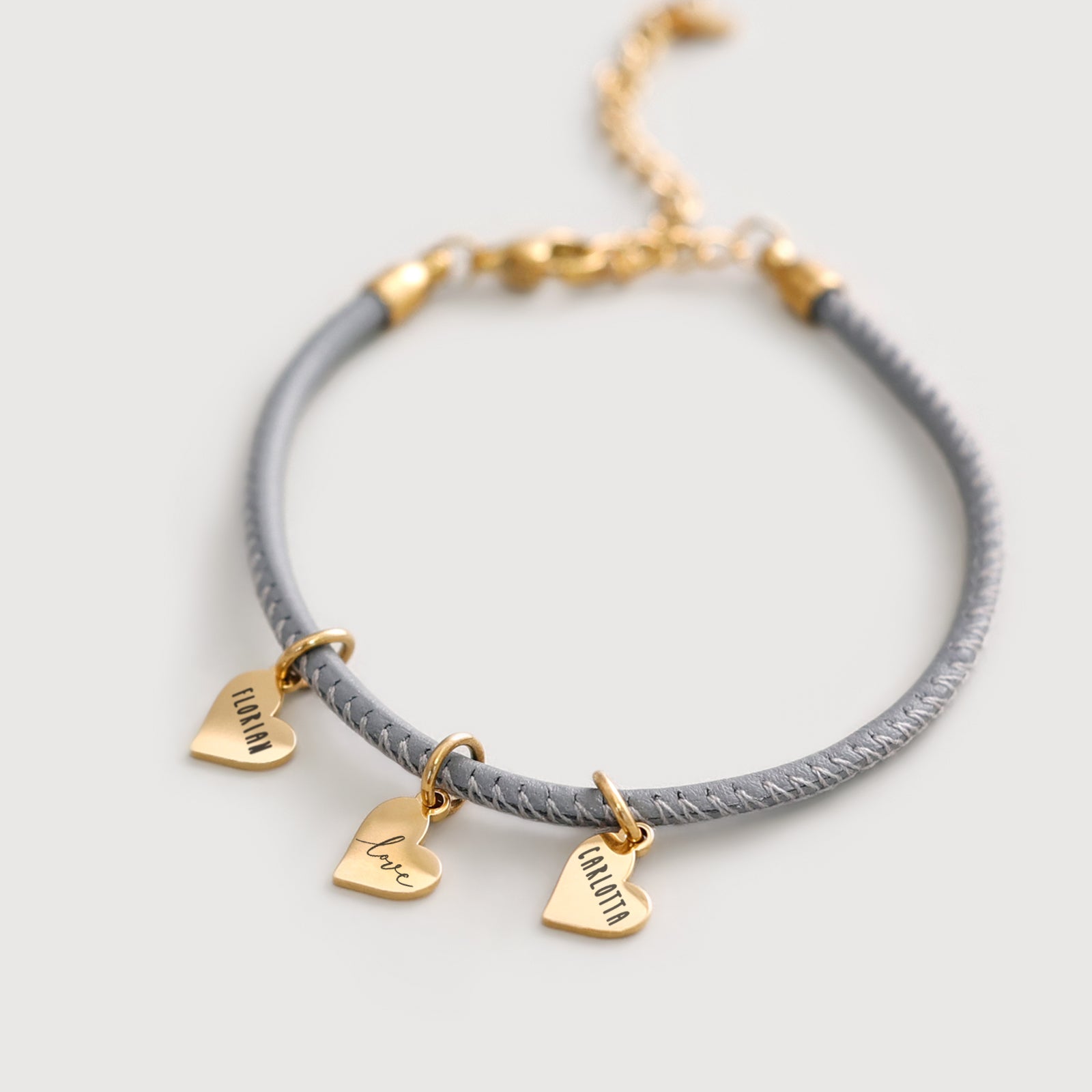 Herzanhänger-Lederarmband mit Gravur