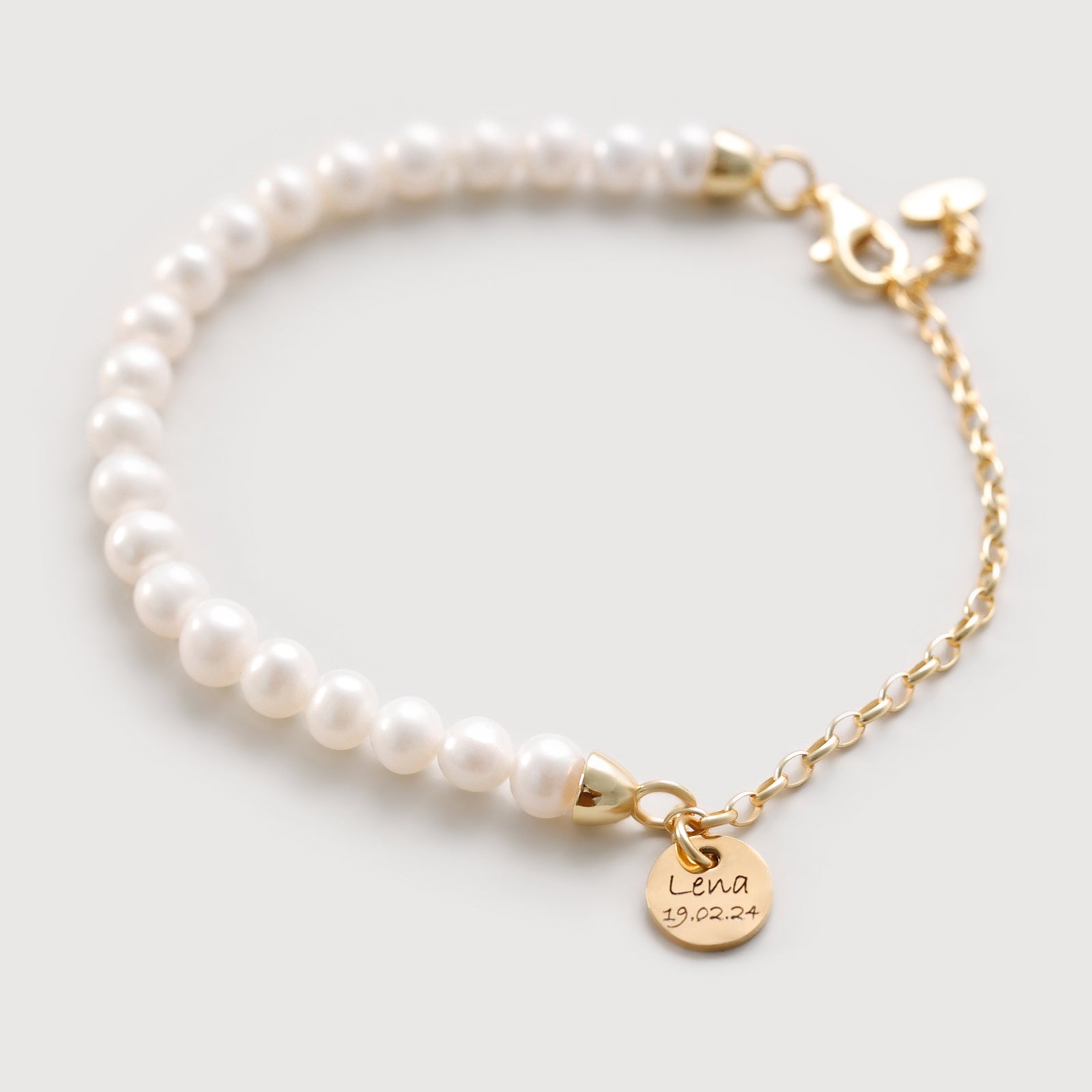 Perlenarmband mit echten Süßwasserperle - 925er Sterling Silber