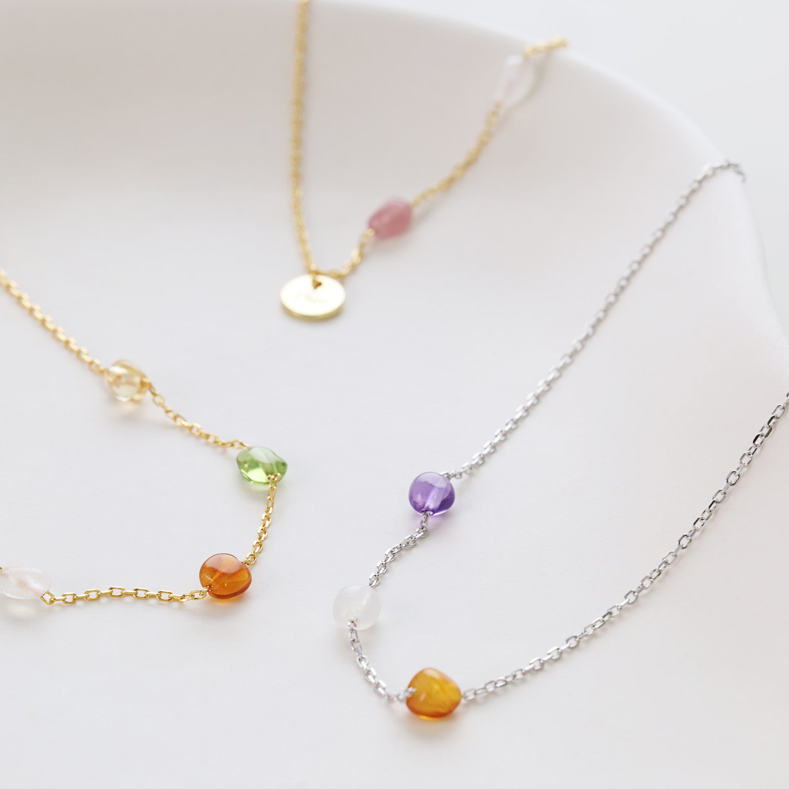 Energie-Halskette mit natürlichen Edelsteinene - 925er Sterling Silber Damen Halskette VIVIANNASCHMUCK