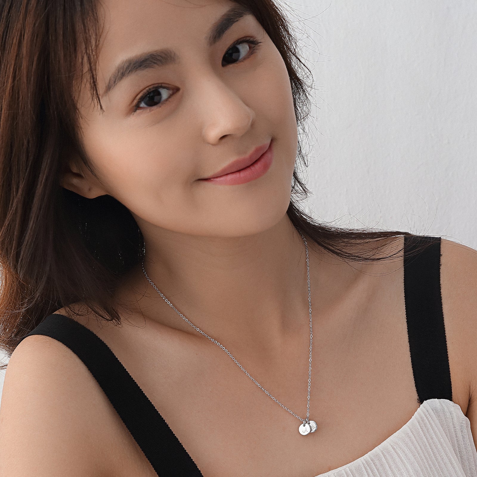 Personalisierte Mini Plättchen Halskette - wasserfest