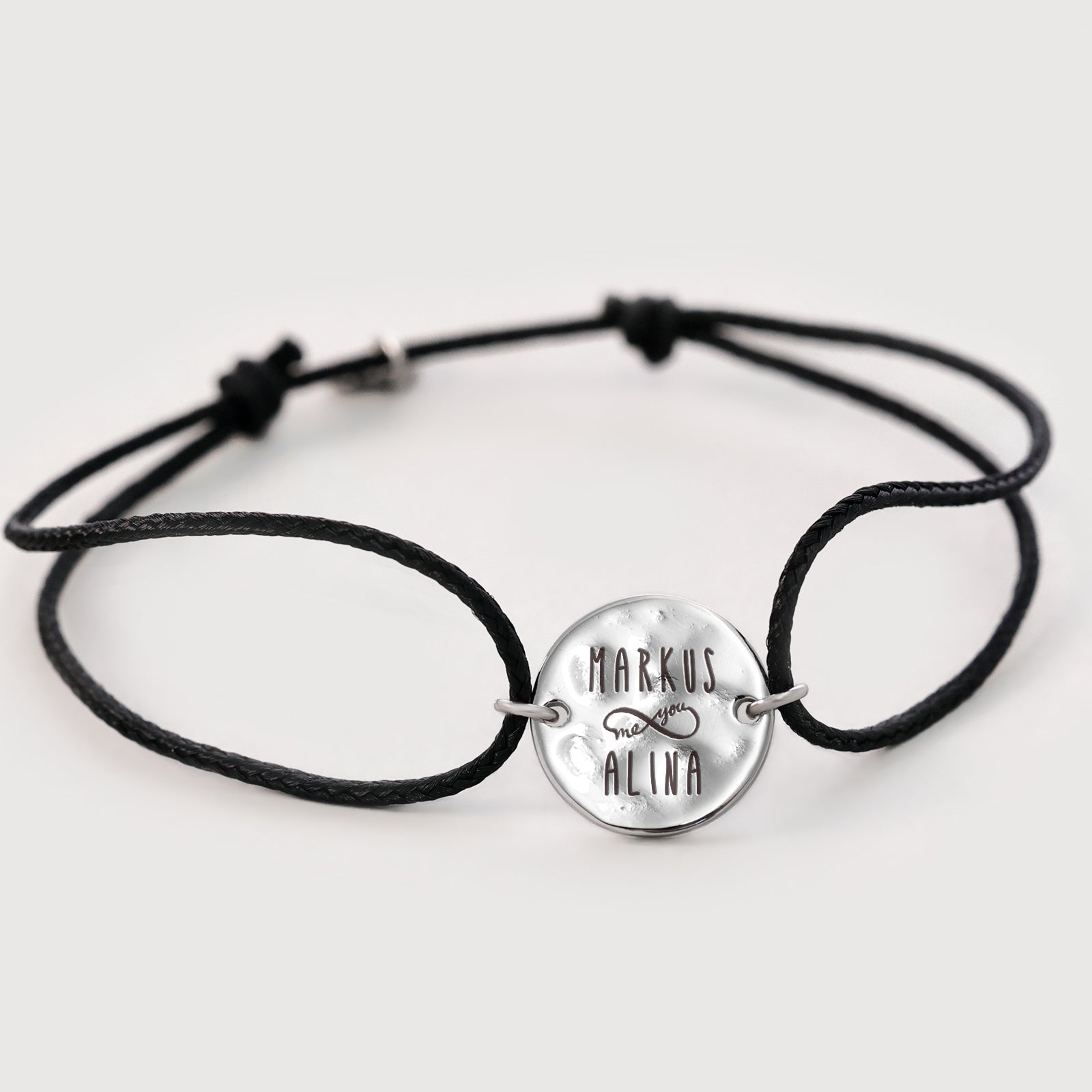 Segeltau Armband mit Hammerschlagplättchen