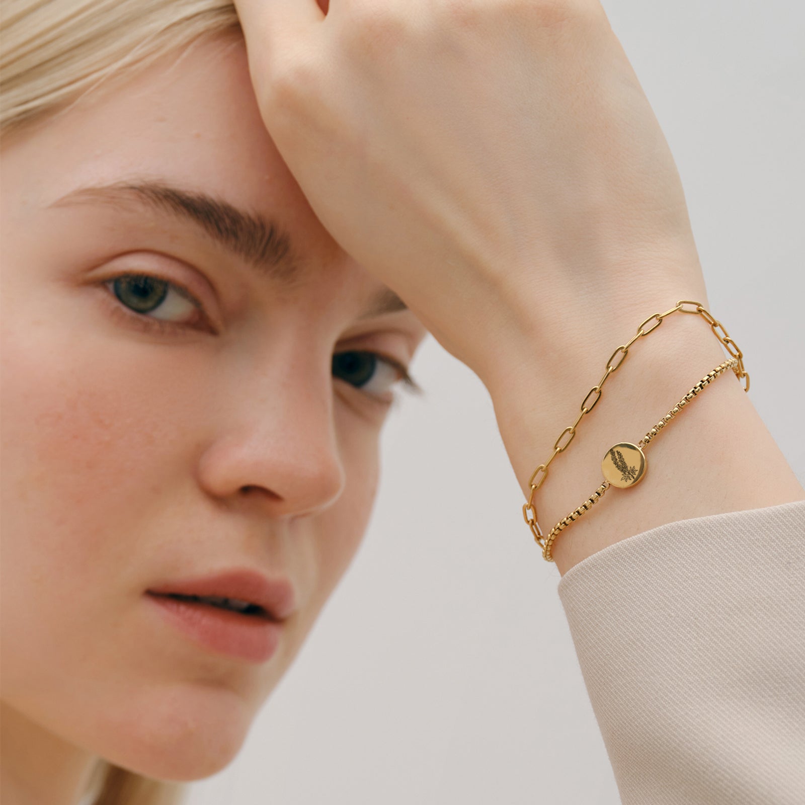 Geburtsblumen Armband mit rundem Plättchen Damen Armband VIVIANNASCHMUCK