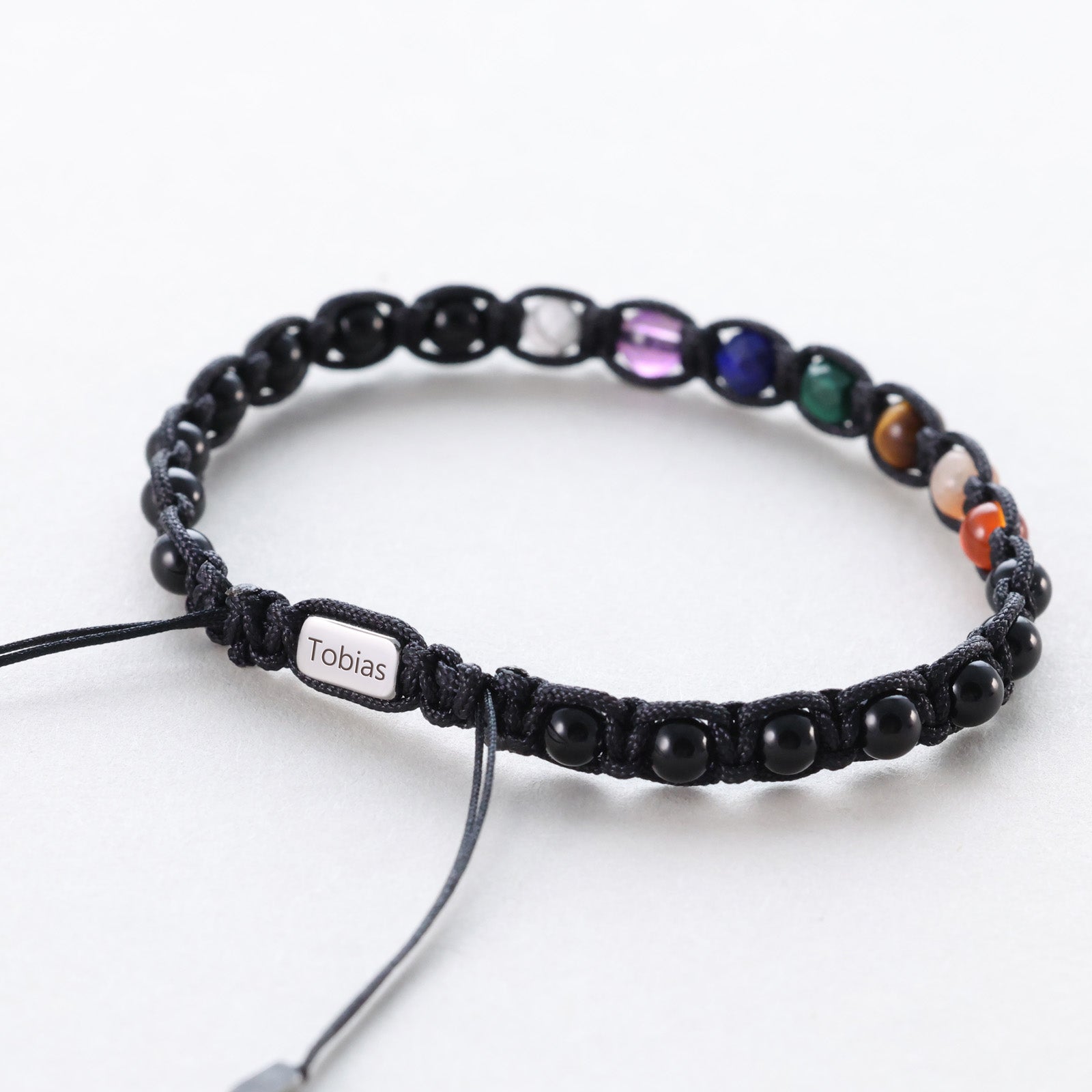 Onyx 7-Chakra Energie-Makramee-Armband