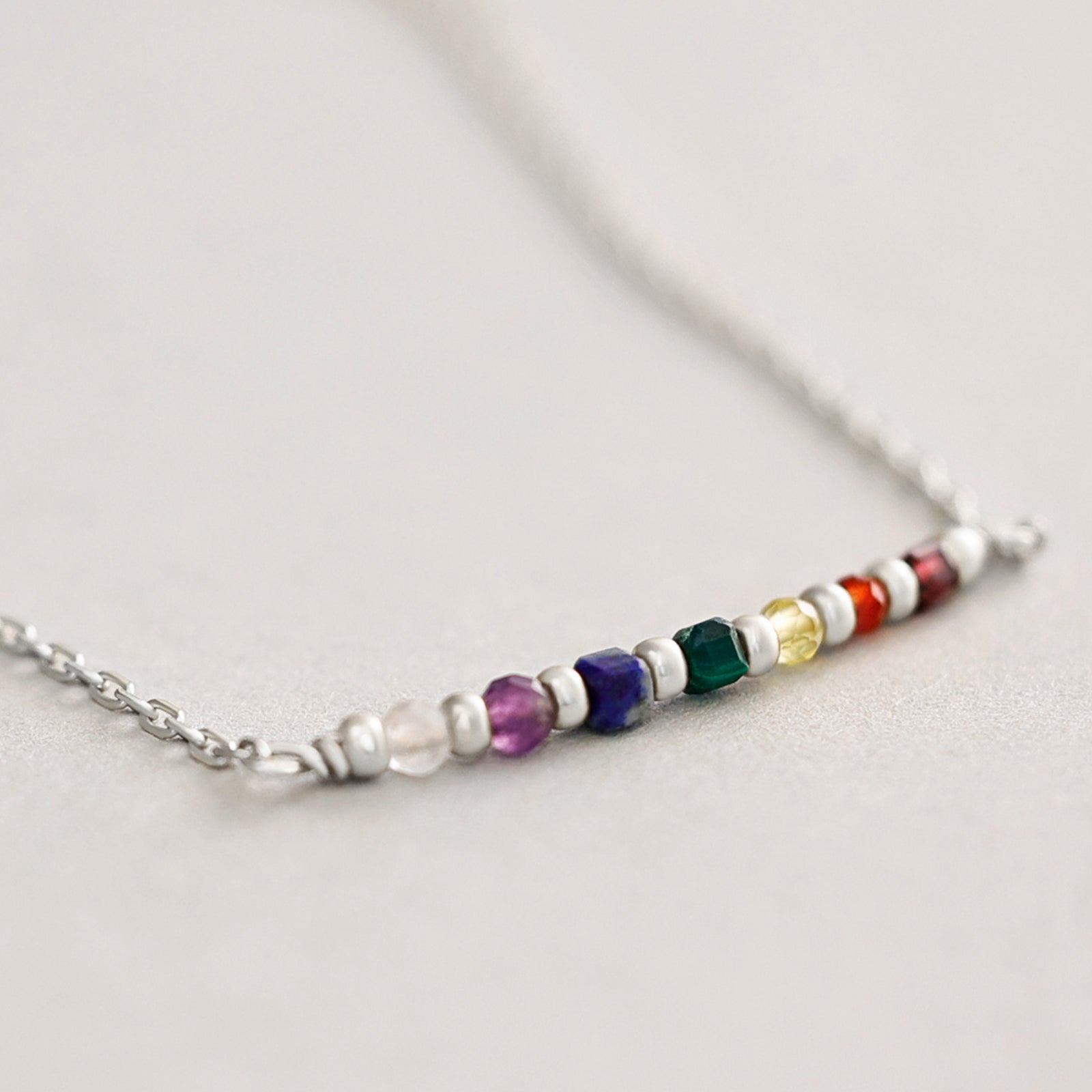 Chakra-Heilsteinkette - 925er Sterling Silber Damen Halskette VIVIANNASCHMUCK