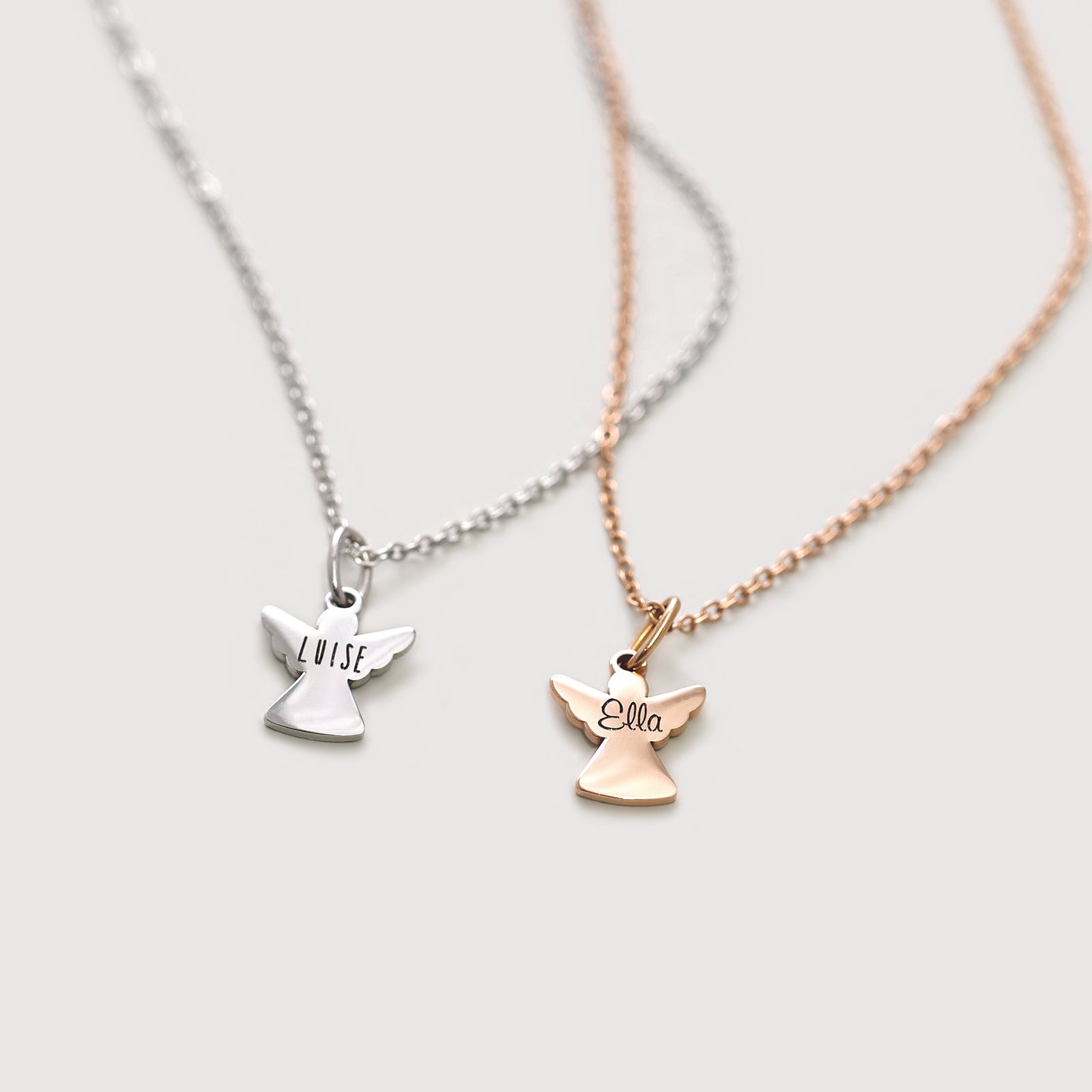 Schutzengel-Kette mit Gravur - Christliches Geschenk mit Karte