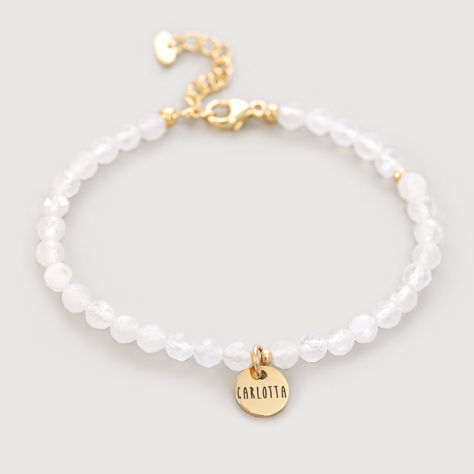 Mondstein Armband mit Wunschgravur - 925er Sterling Silber