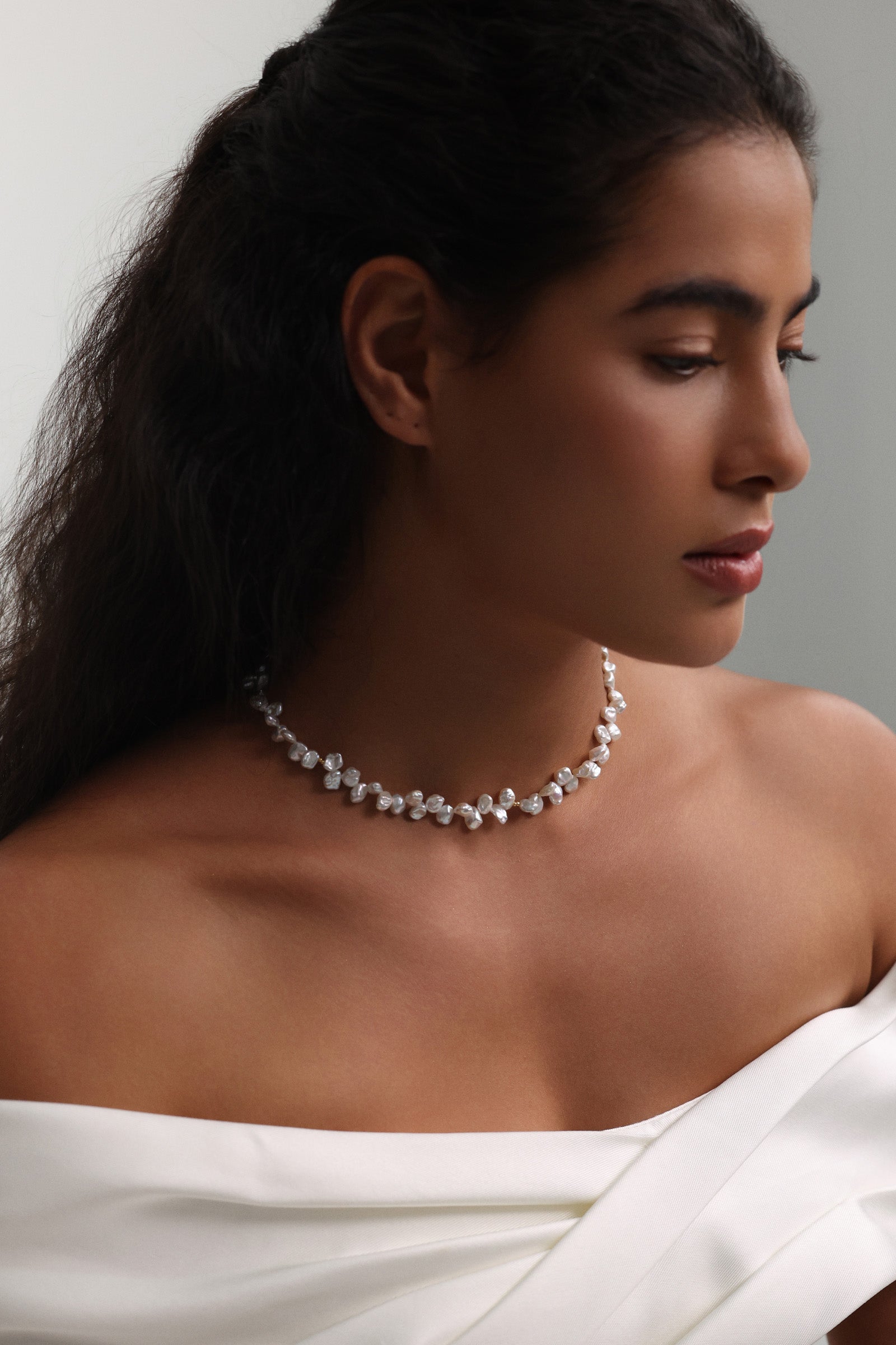 Barockperlen-Kette in Naturform - 925er Sterling Silber Damen Halskette VIVIANNASCHMUCK