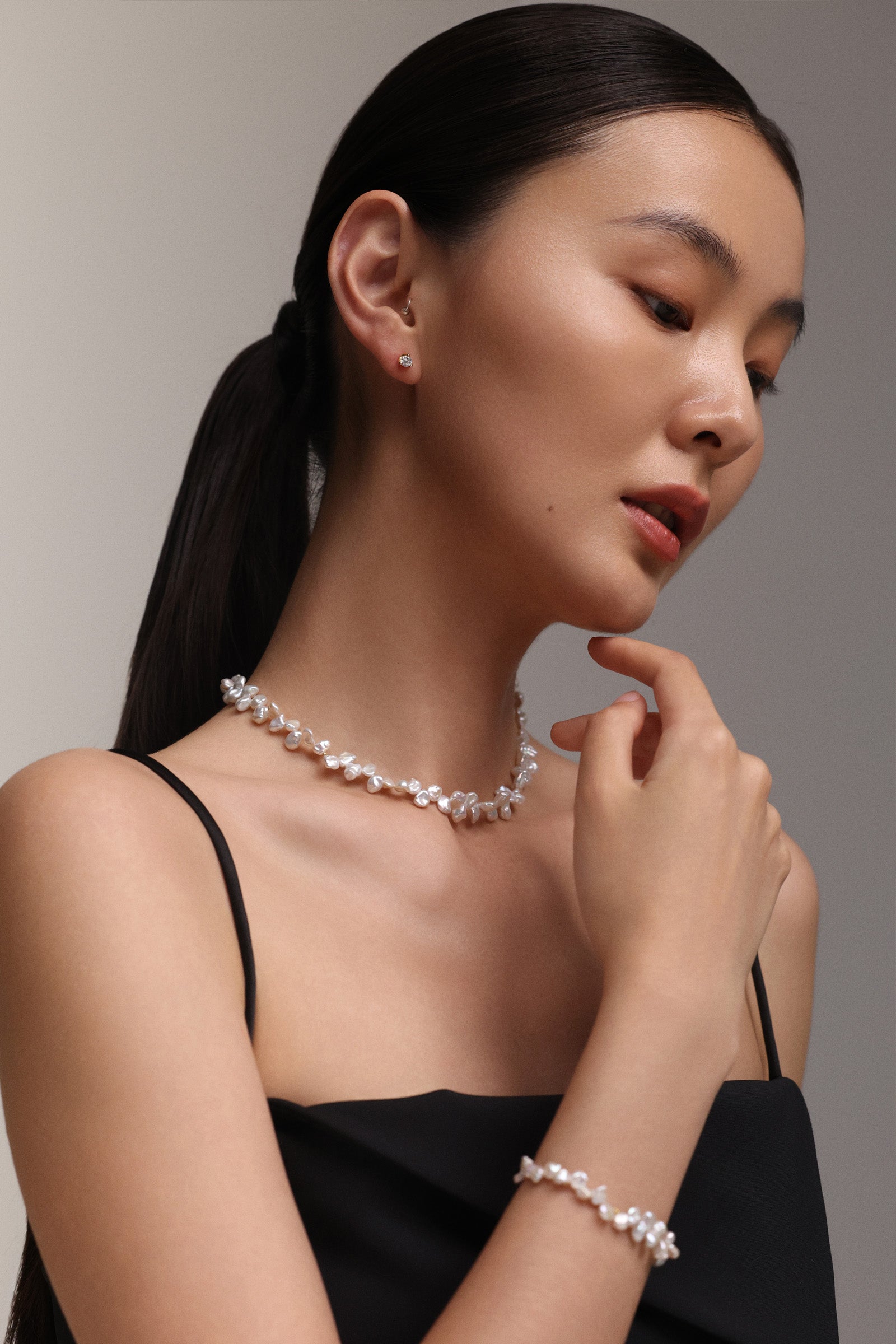 Barockperlen-Kette in Naturform - 925er Sterling Silber