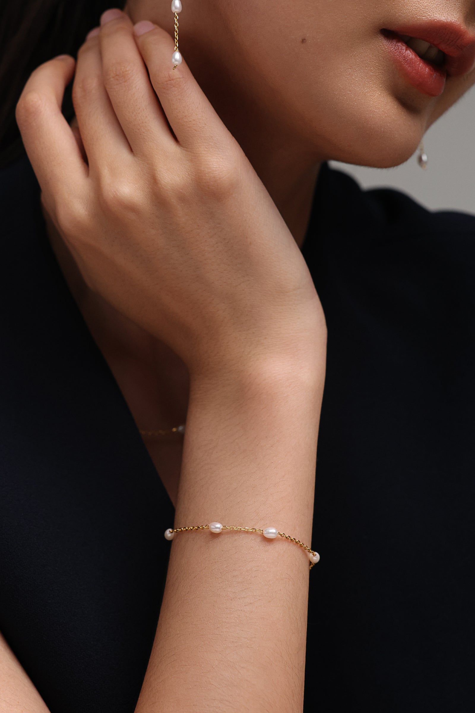 Freshwater pearl necklace - 925 sterling silver - minimalist gift