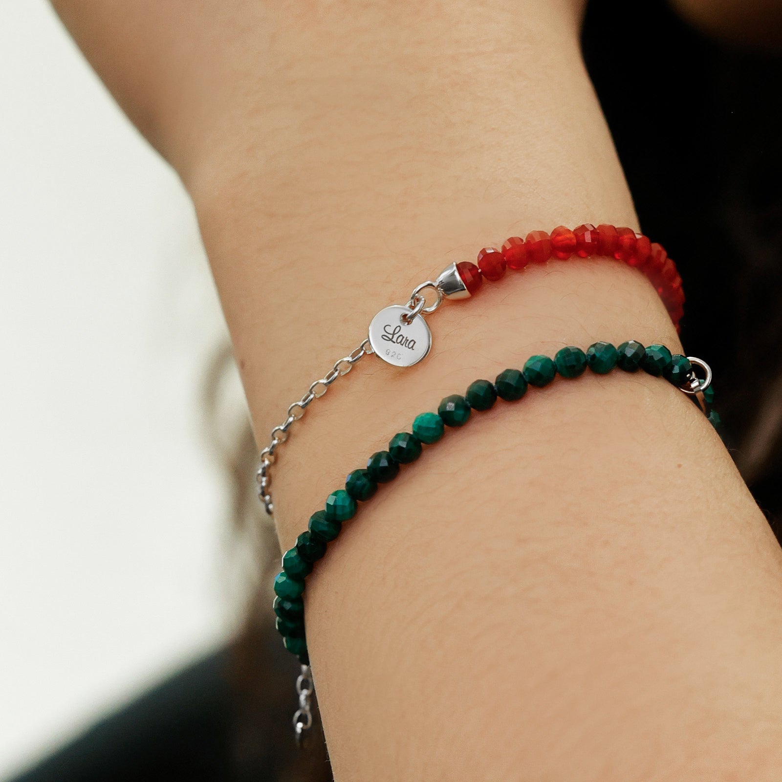 Karneol-Armband - 925er Sterling Silber