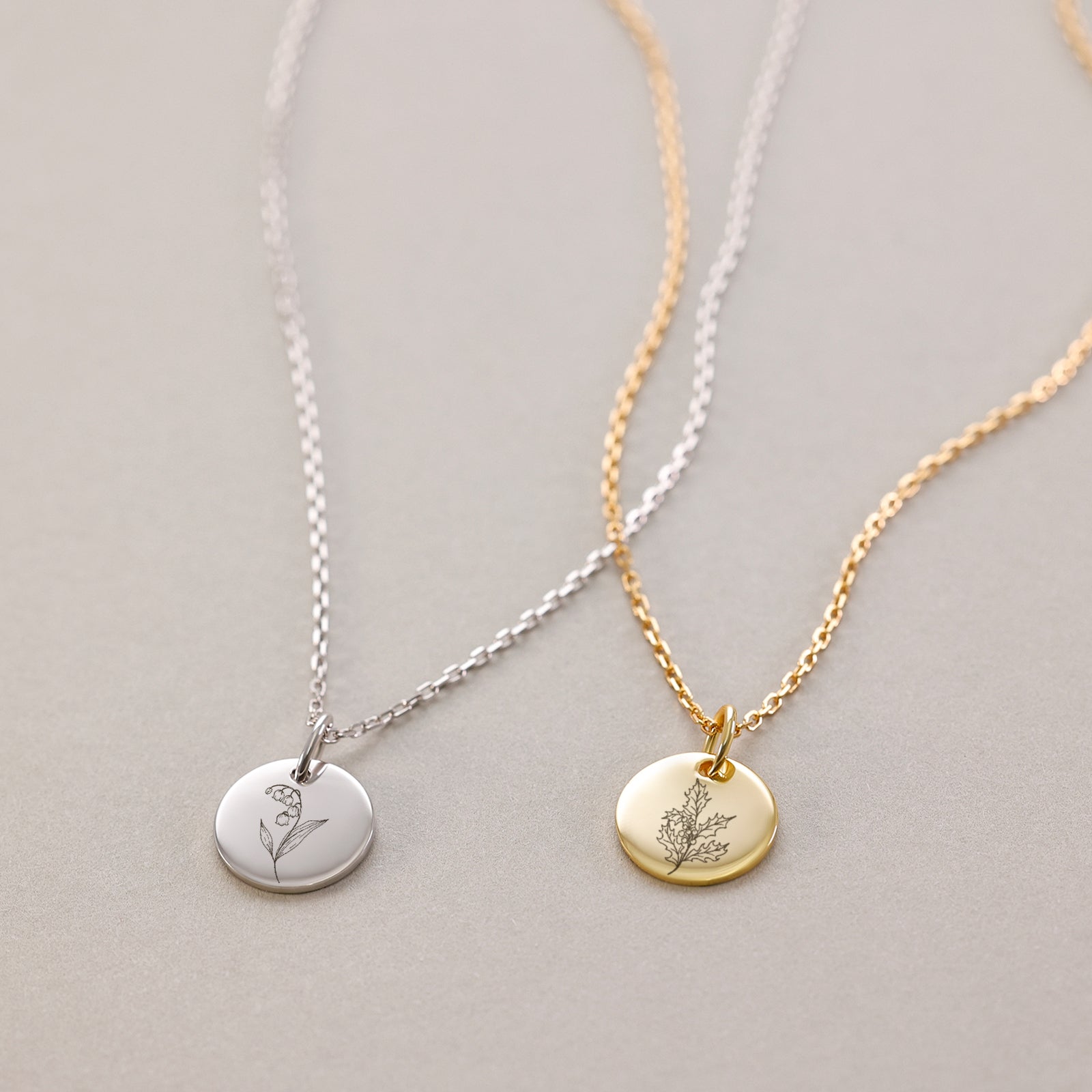 Personalisierte Blumen Ketten - 925er Sterling Silber