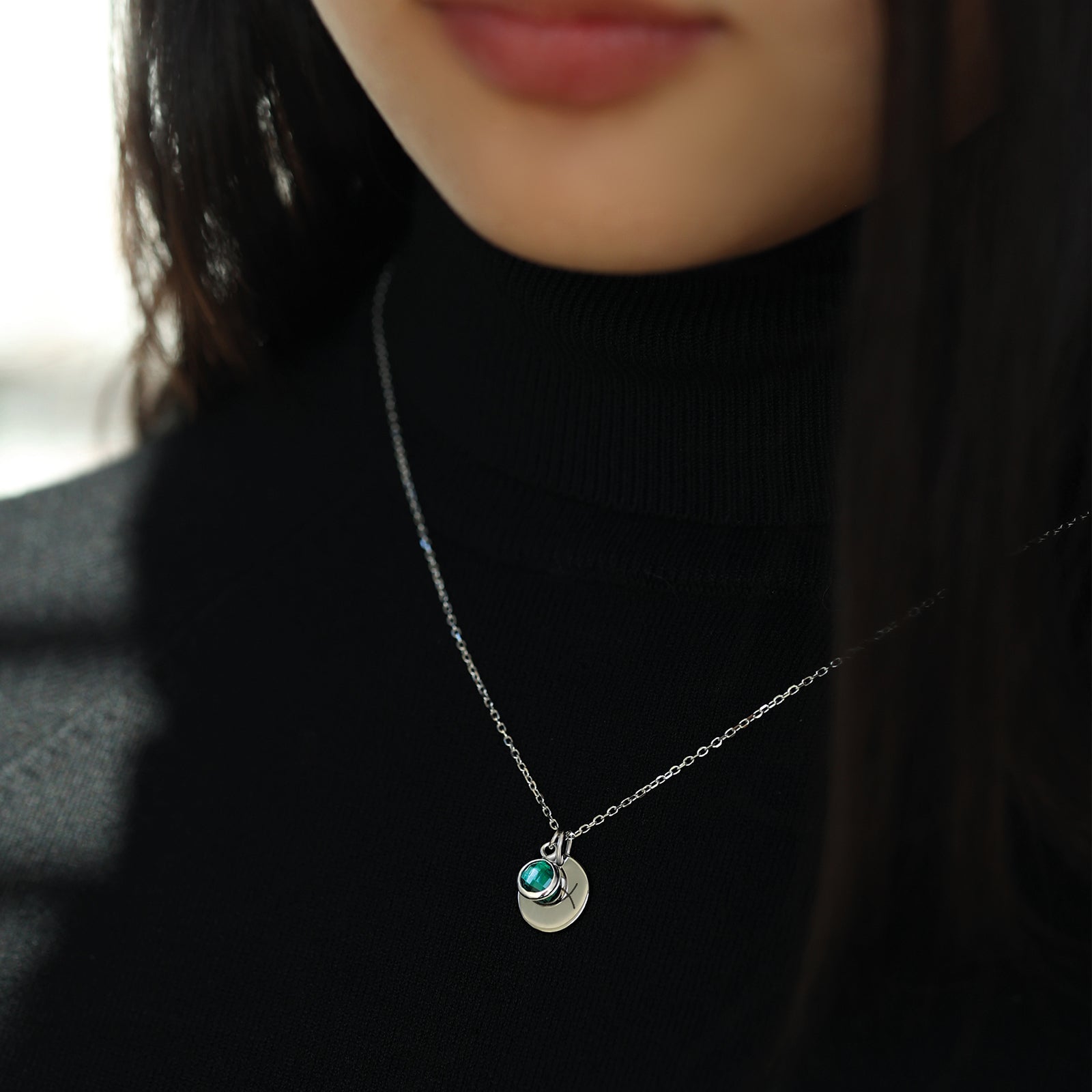 Personalized necklace with birthstone made of 925 silver