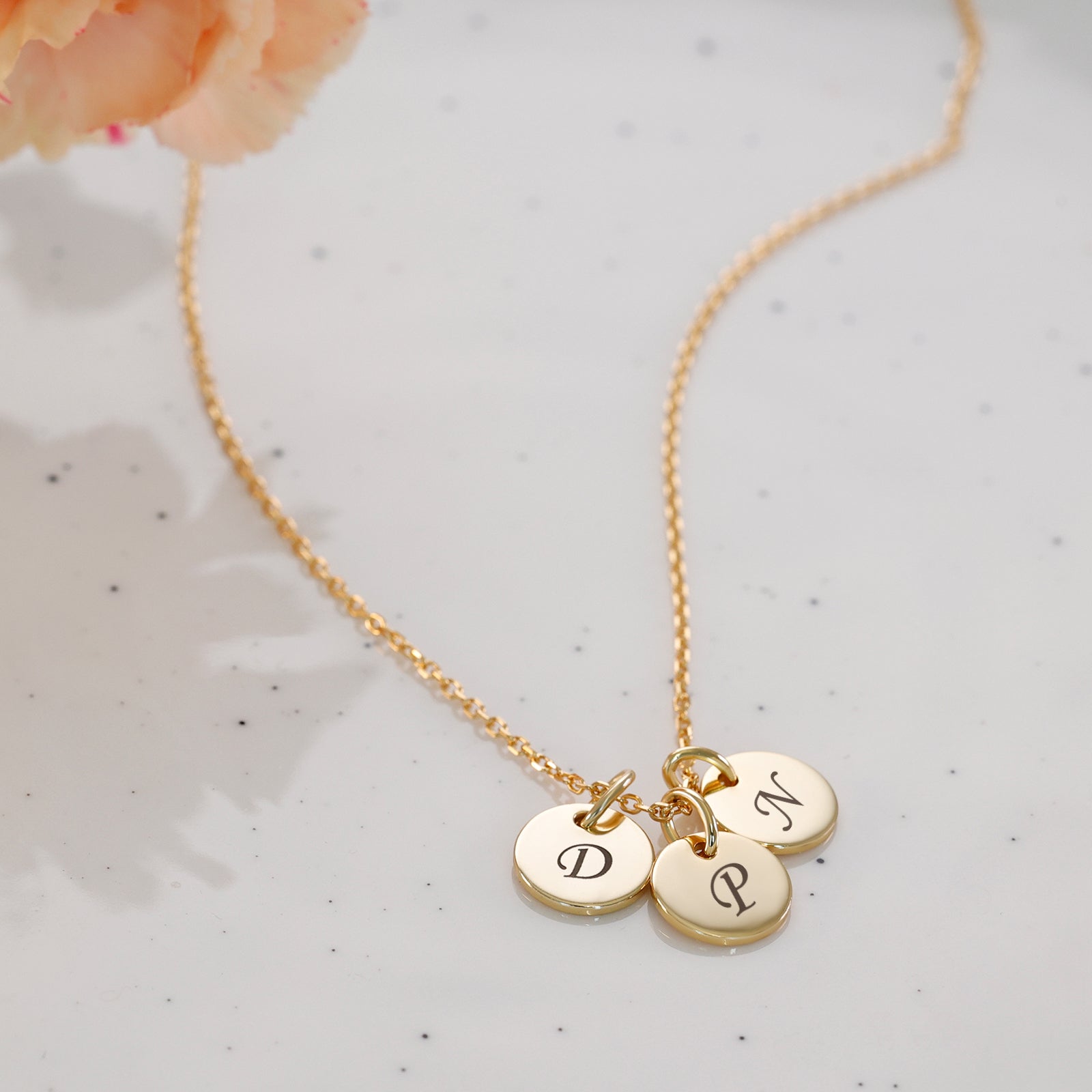 mini Plättchen-Kette - 925er Sterling Silber - Geschenk für Mama mit Karte