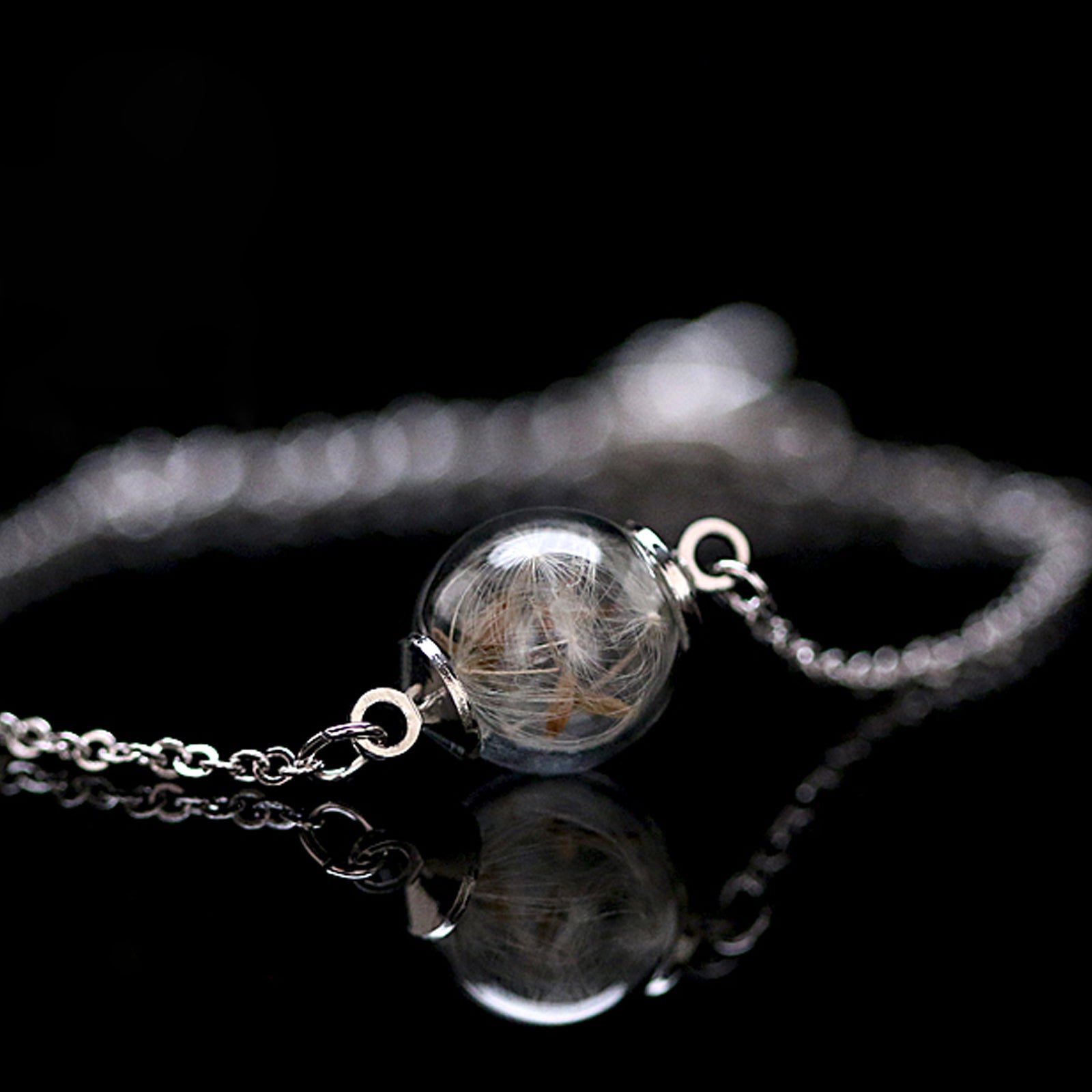 Bracelet with dandelion - stainless steel bracelet - keepsake gifts - gift for her - gold-silver-rose gold - Dandelion - Bracelet - A049