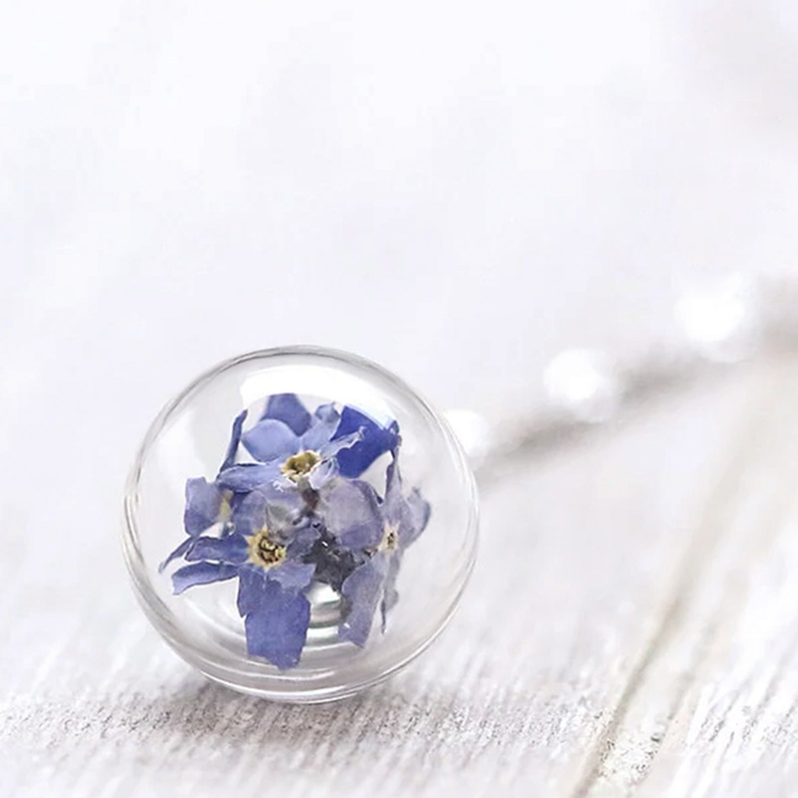 Personalized necklace 925 with real forget-me-not