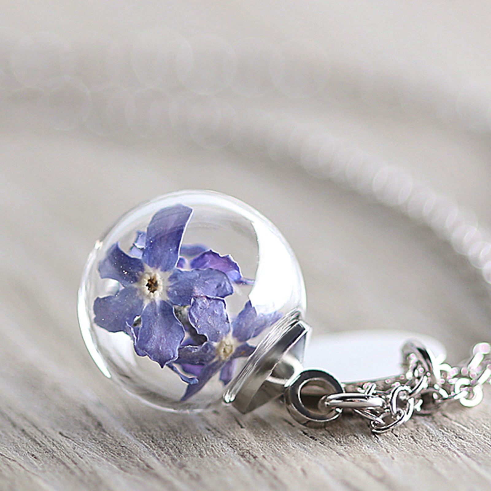 Real Forget-me-not Necklace - personalized