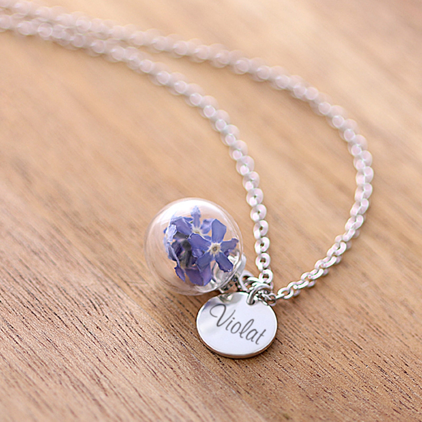 Real Forget-me-not Necklace - personalized