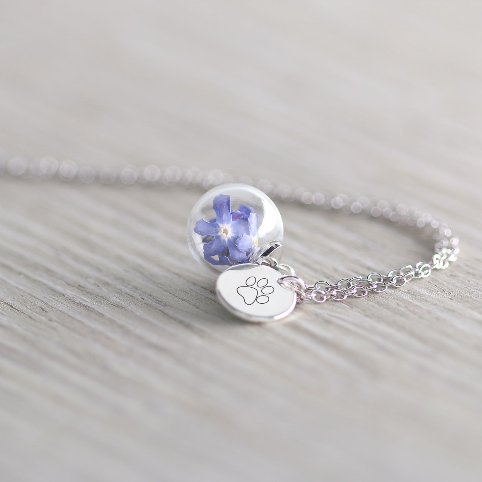 Real Forget-me-not Necklace - personalized