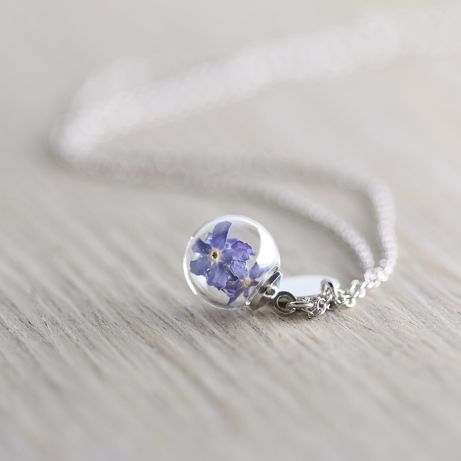 Real Forget-me-not Necklace - personalized