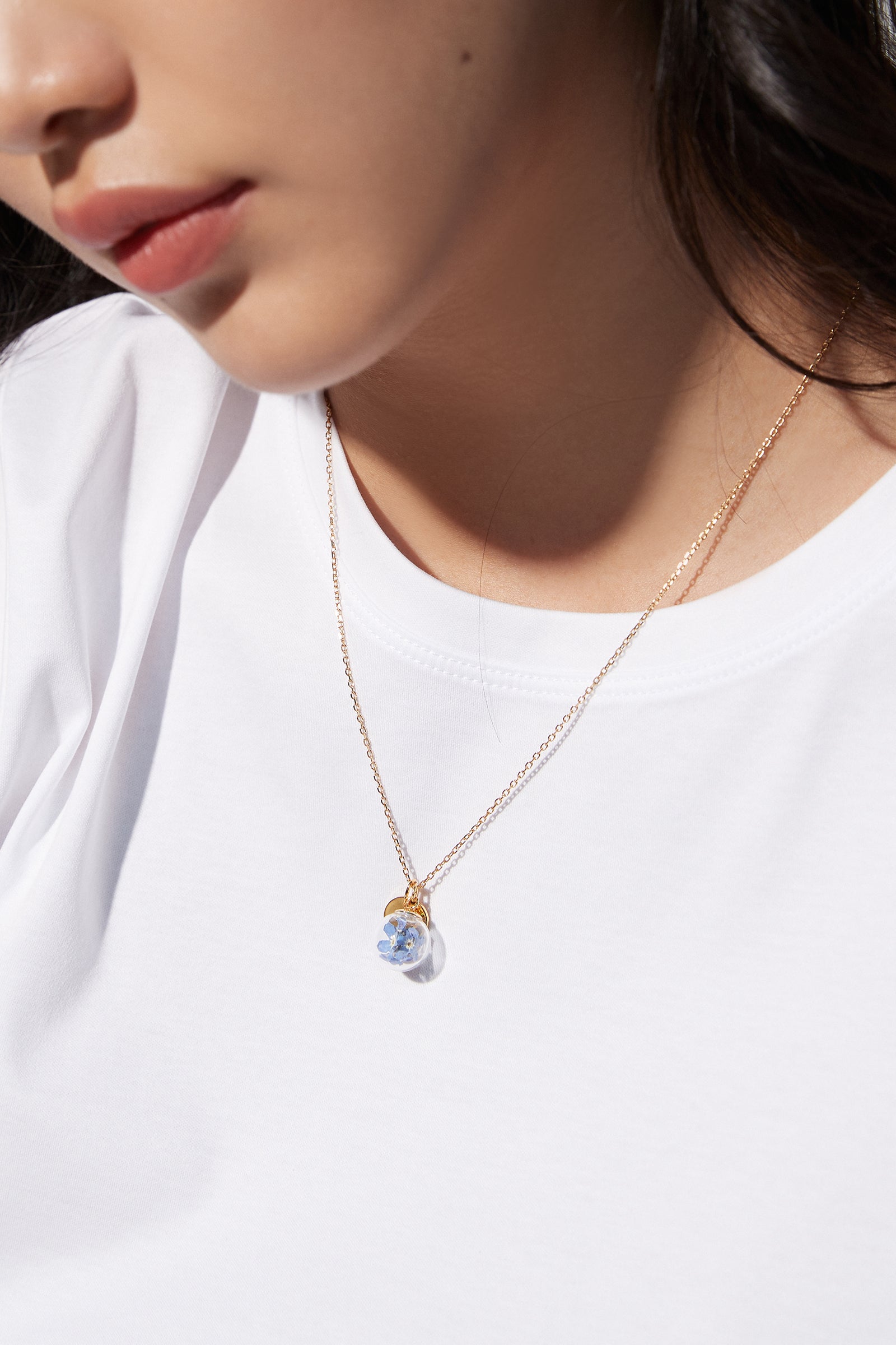 Real Forget-me-not Necklace - personalized