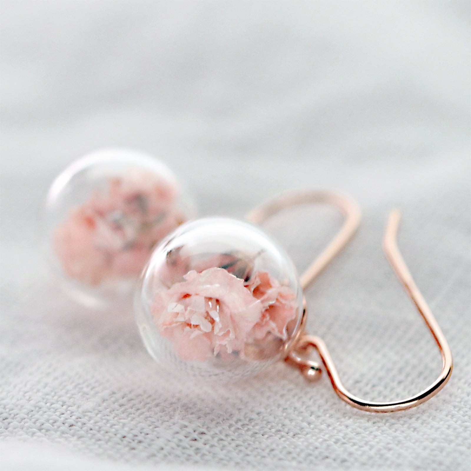 Real Gypsophila Earrings - 925 Sterling Silver