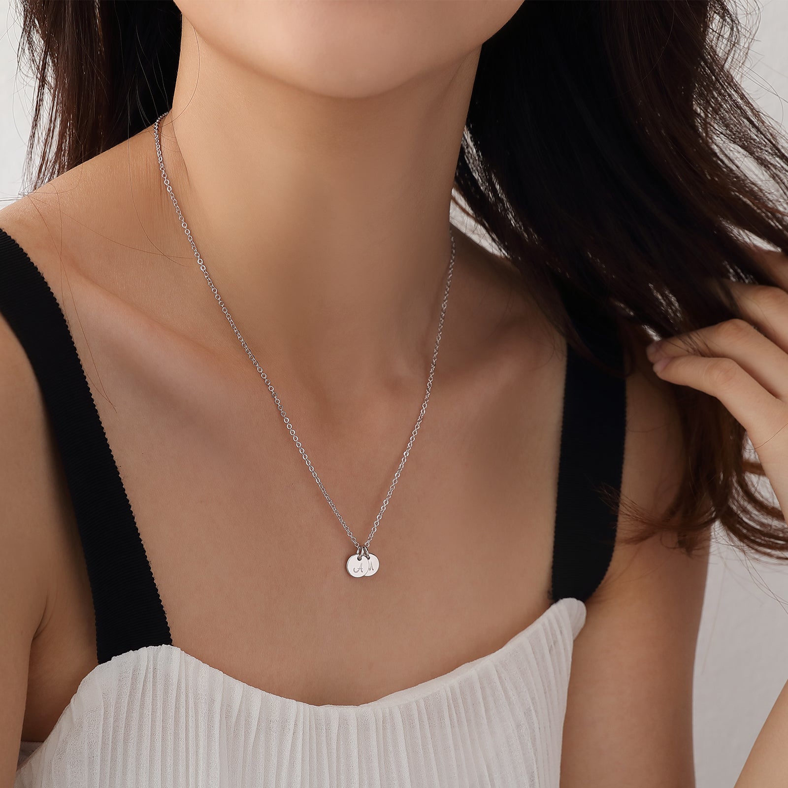 Personalisierte Mini Plättchen Halskette