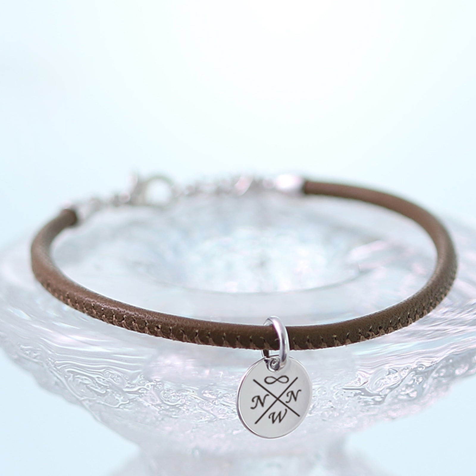 Leather Bracelet Personalized Bracelet with Engraving - Silver Gold Rose Gold - Multicolored - Wedding Gift - Personalized Gifts - A123
