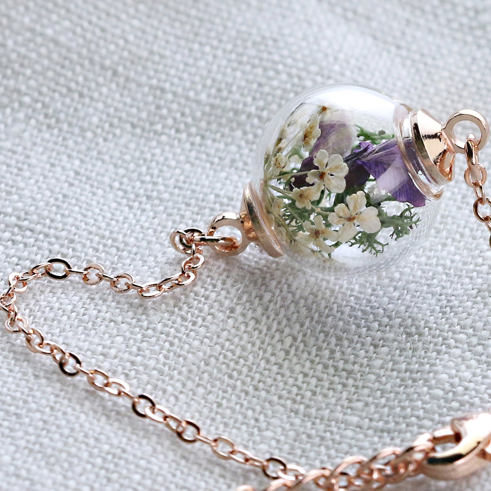 Echte Blumen Armband mit Gravur