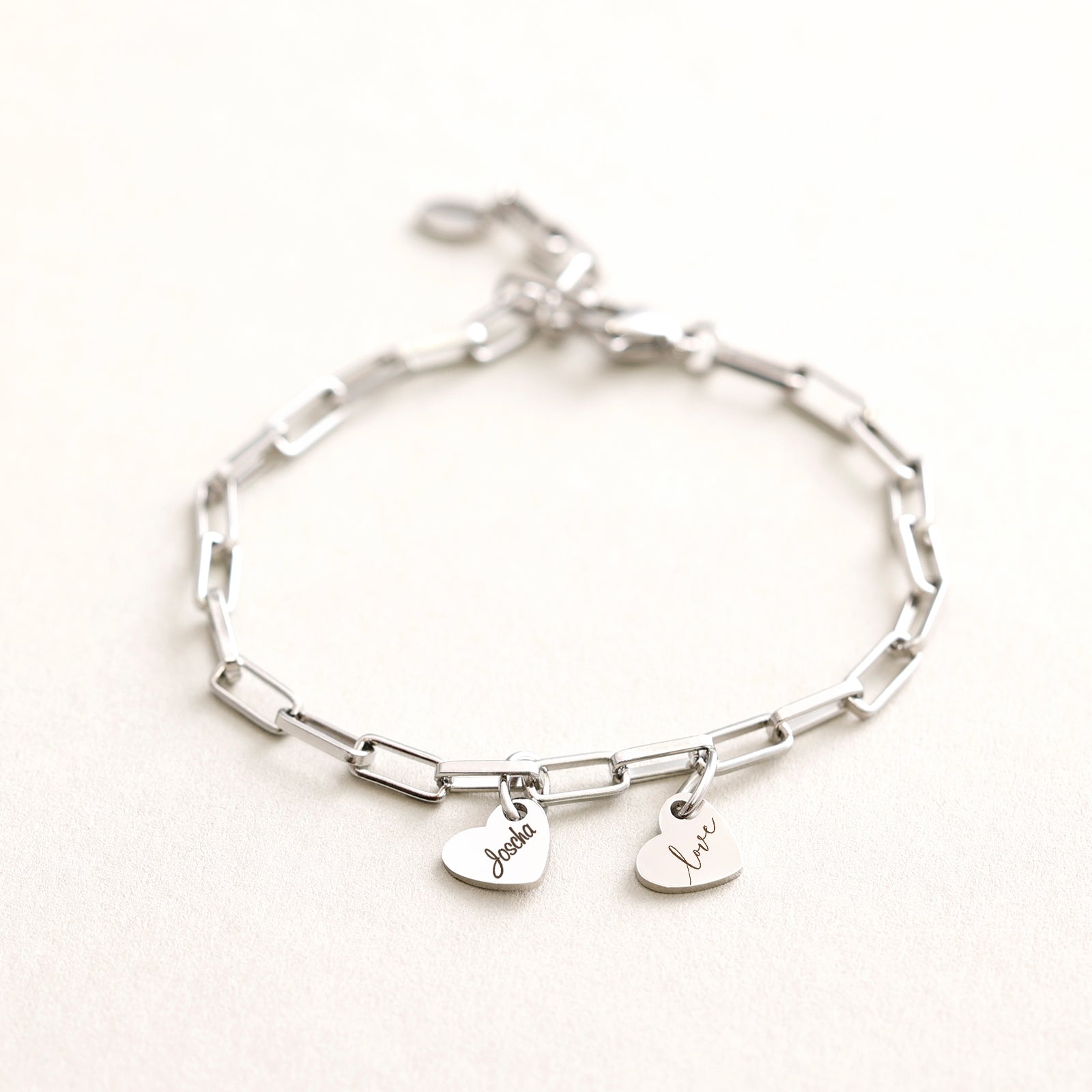 Geschenk für Mama mit Karte - Armband mit Name - Personalisiertes Armband - Edelstahl Armkettchen mit Gravur - Familie Armband - LW001 - VIVIANNASCHMUCK