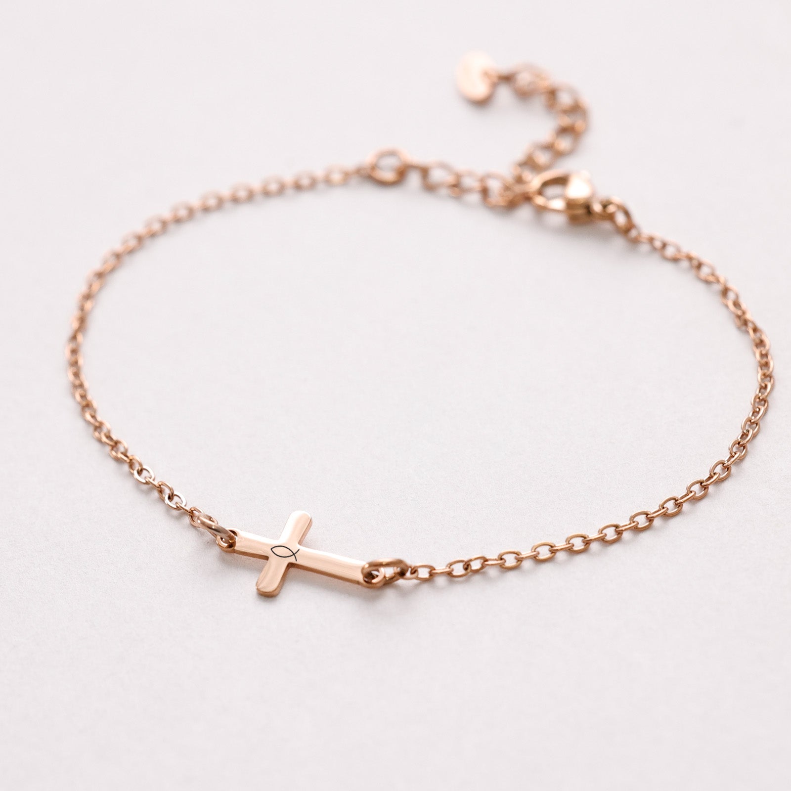 Kreuz-Armband mit Gravur - Geschenk zur Konfirmation mit Karte