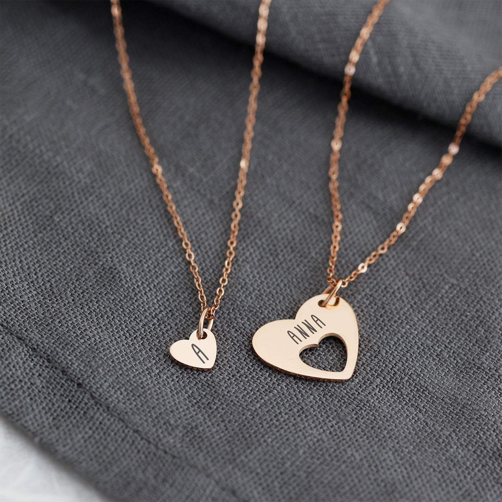 Personalisierte Kettenset - Herz in Herz - VIVIANNASCHMUCK
