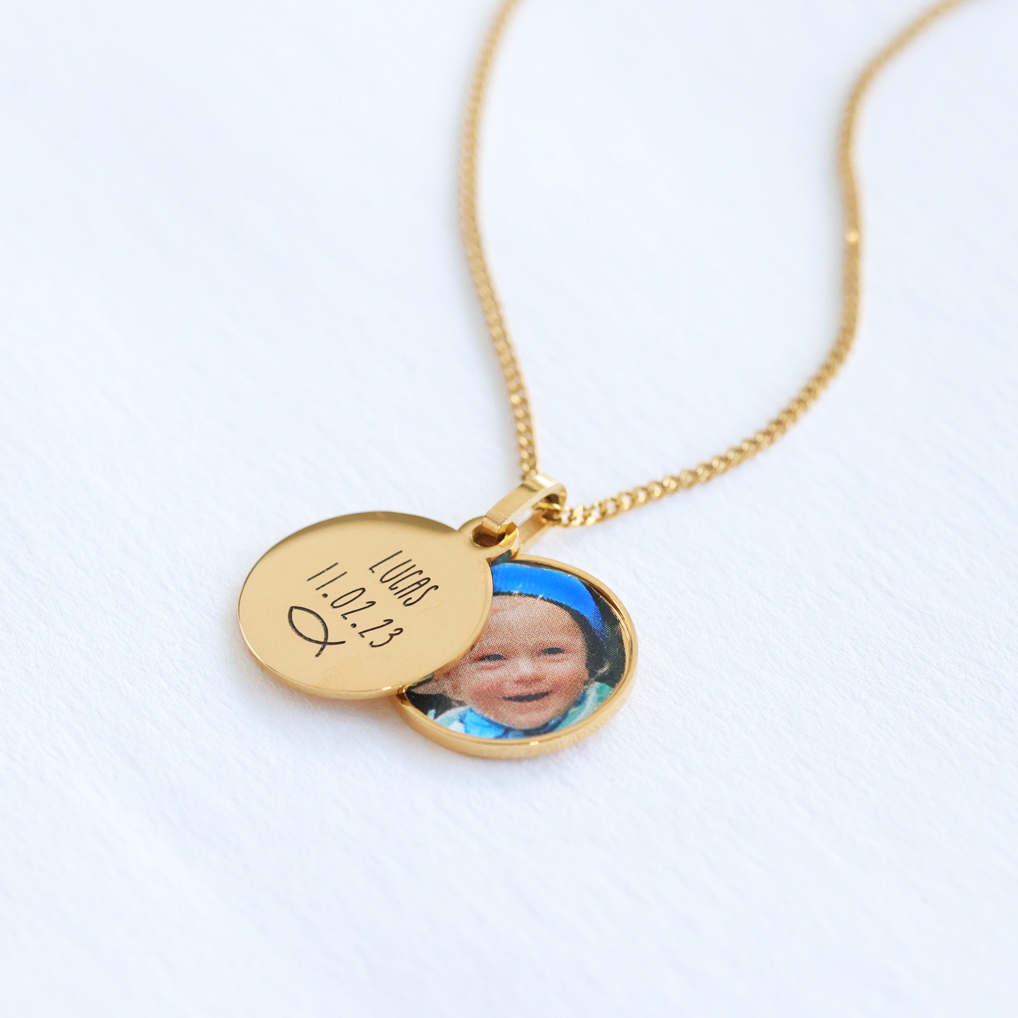 Personalisierte Foto-Medaillon Halskette - rund - VIVIANNASCHMUCK