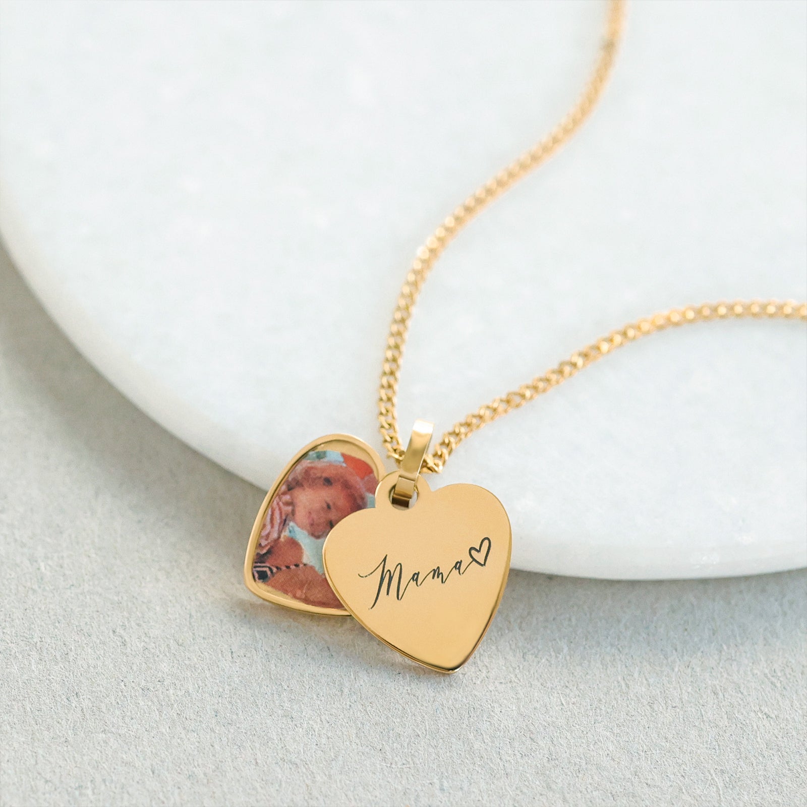 Personalisierte Foto-Medaillon Halskette - Herz - VIVIANNASCHMUCK