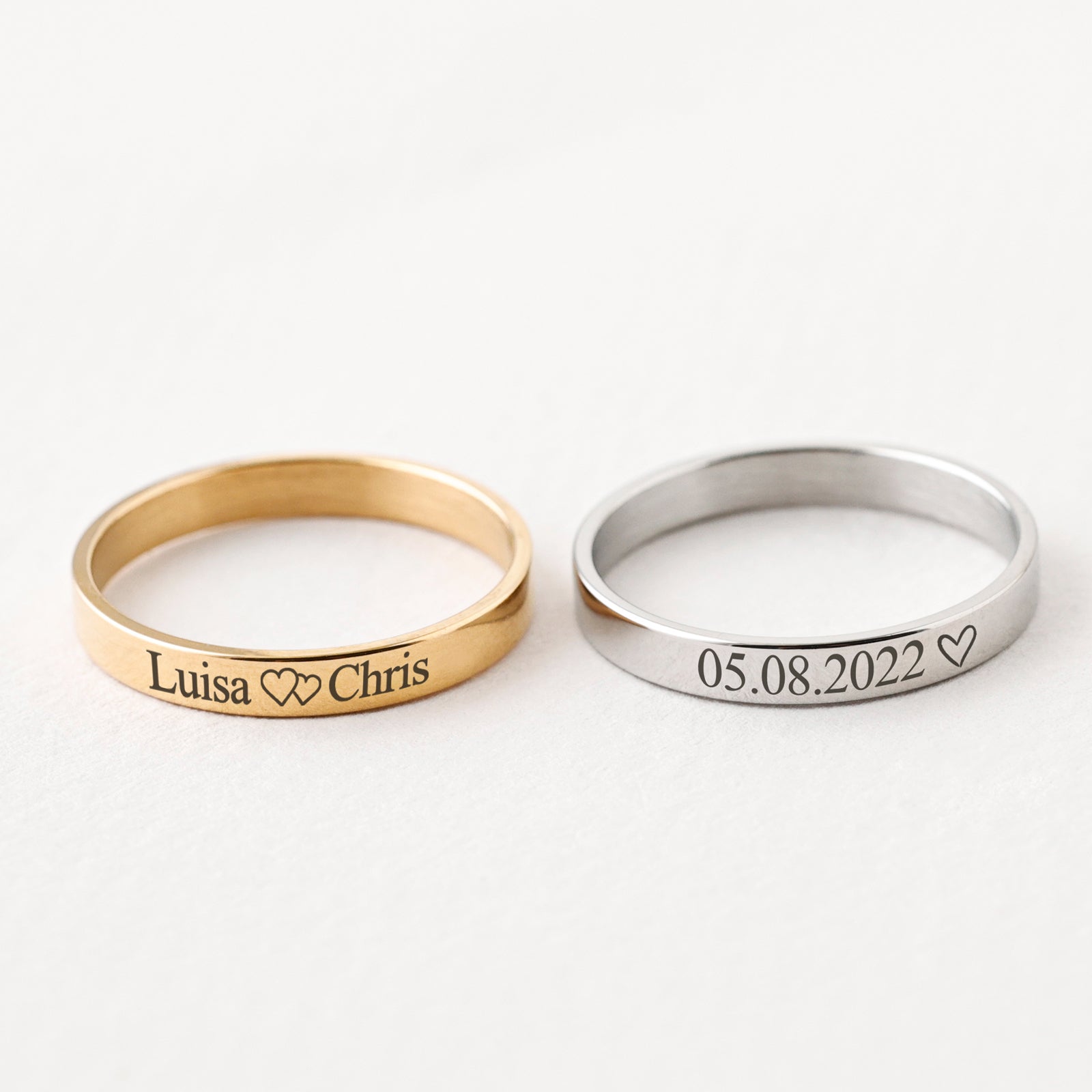 Minimalist Ring with Engraving - Unisex Ring - 3 mm