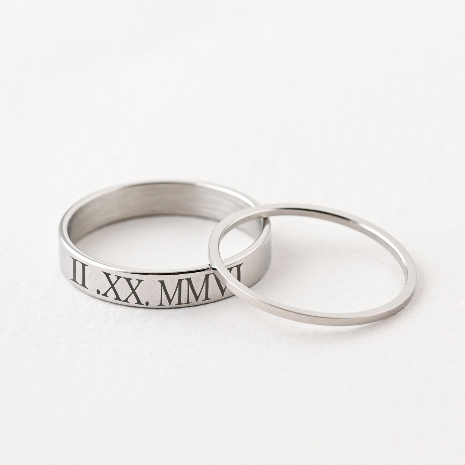 High-quality stacking ring with engraving - Unisex ring - 4 mm