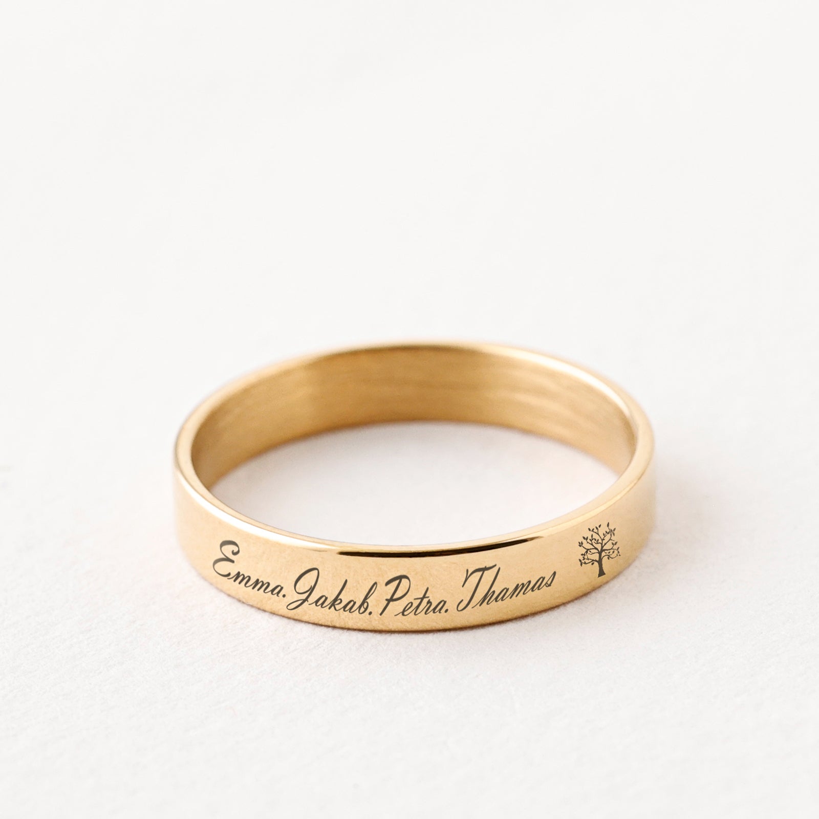 Personalized Men's Stacking Ring with Engraving - 4 mm