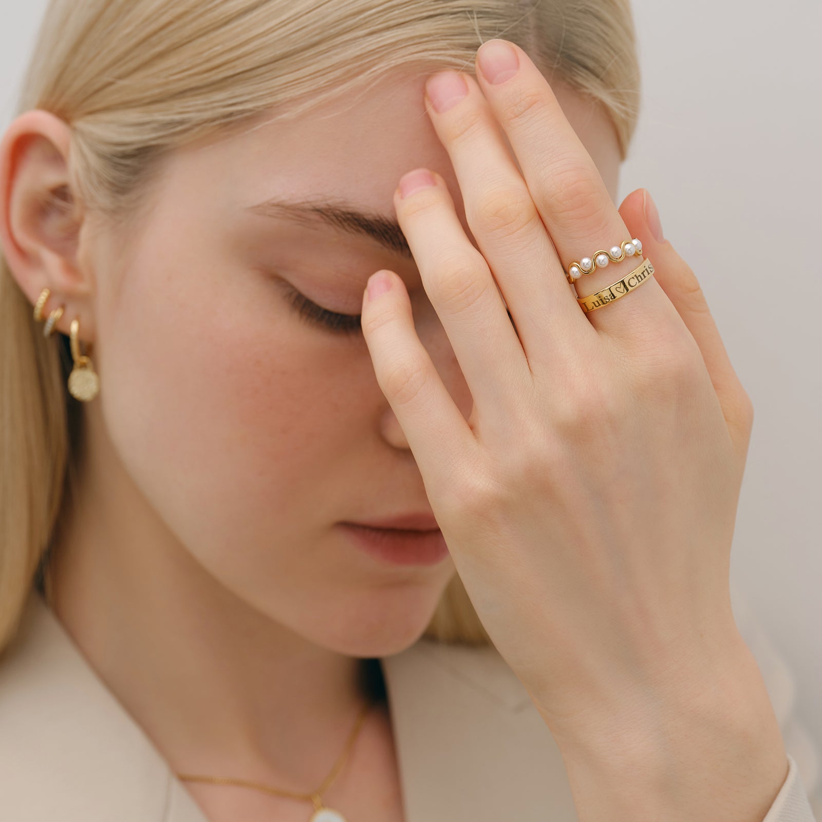 High-quality stacking ring with engraving - Unisex ring - 4 mm