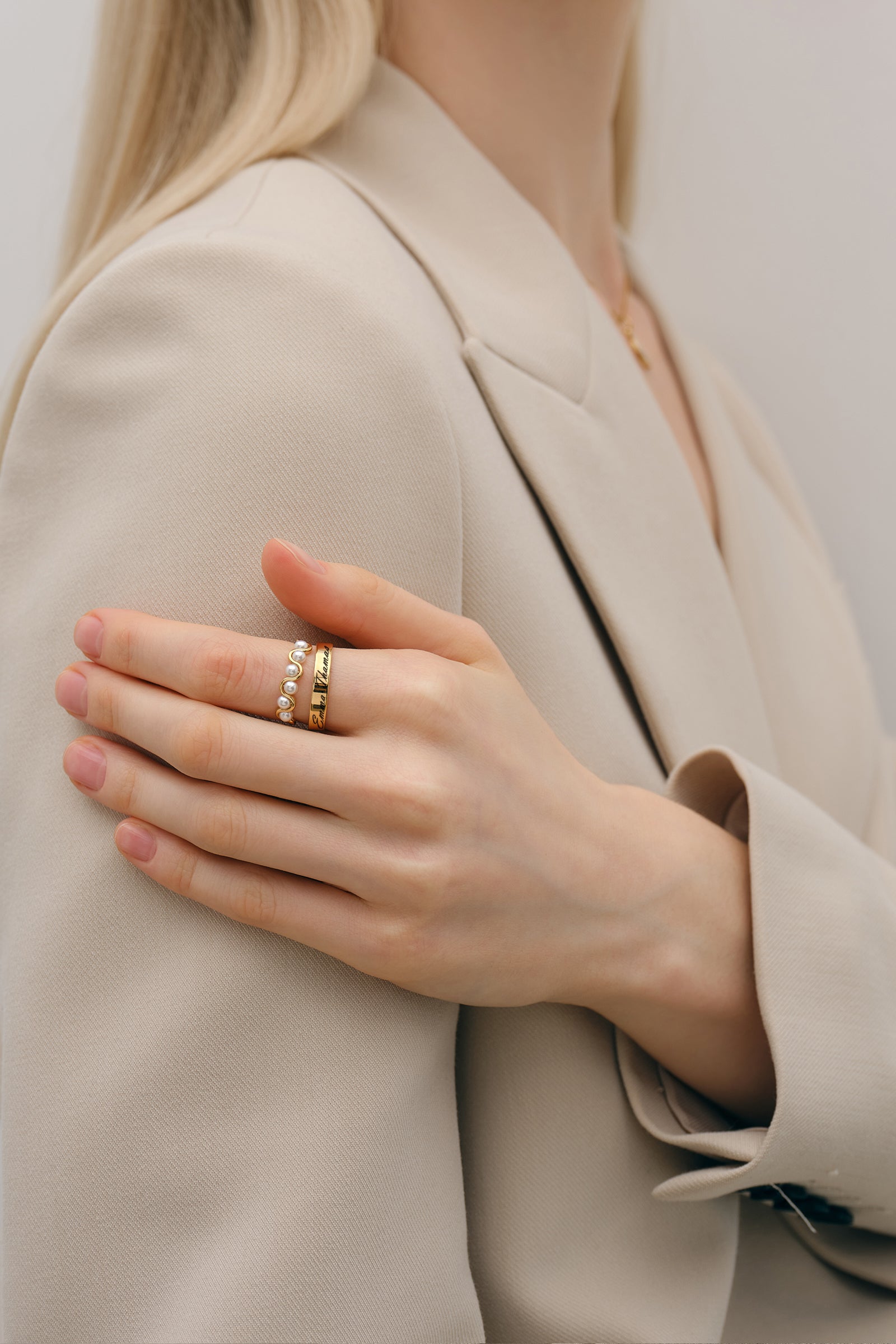 High-quality stacking ring with engraving - Unisex ring - 4 mm