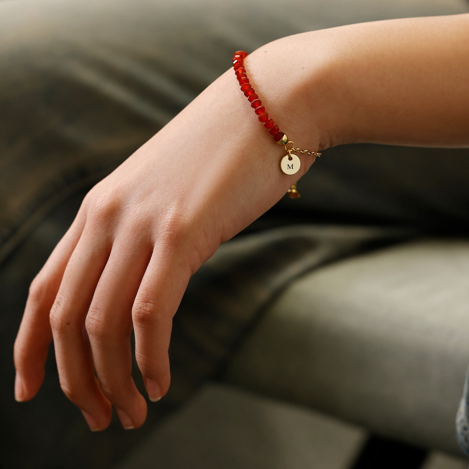 Carnelian bracelet - 925 sterling silver