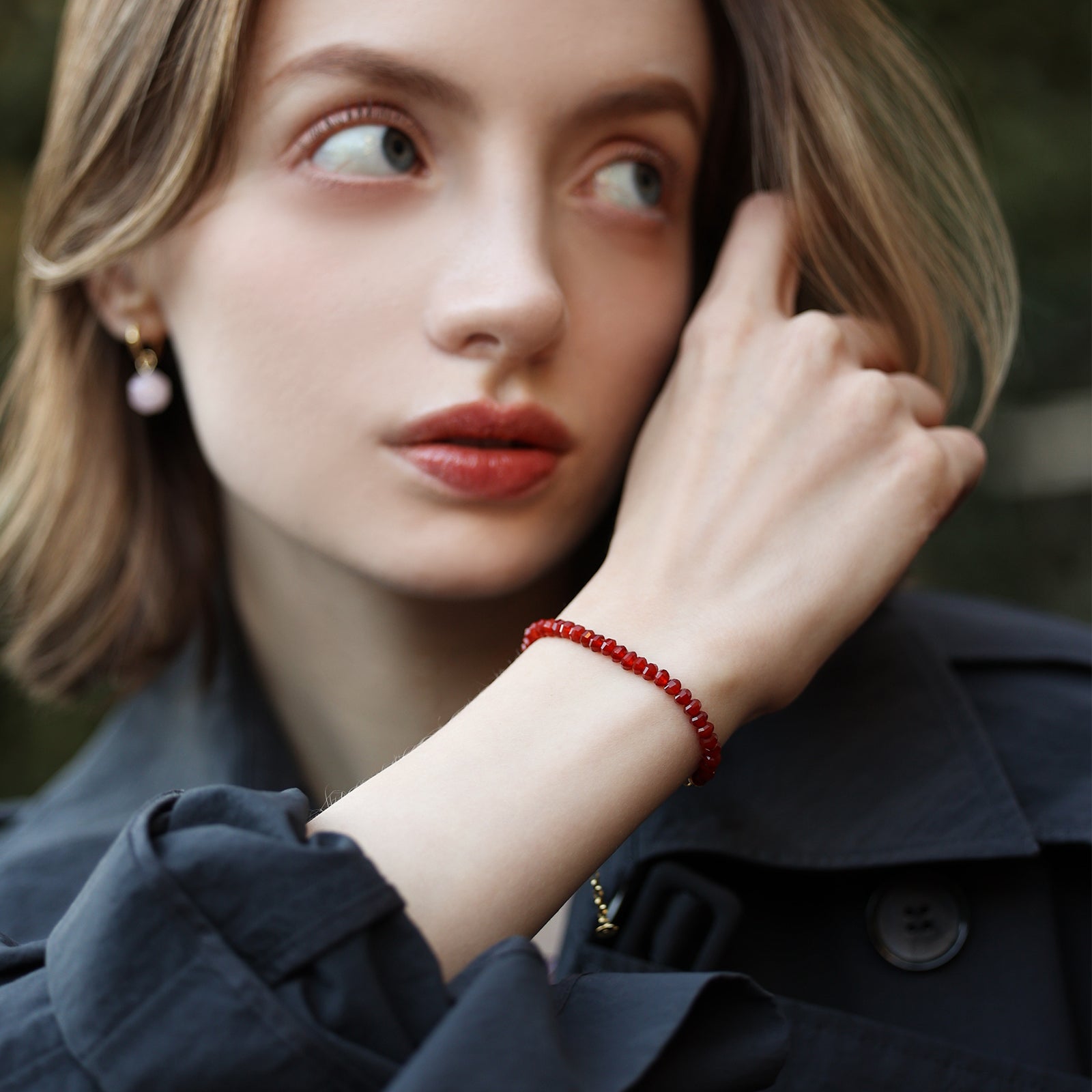 Carnelian bracelet - 925 sterling silver