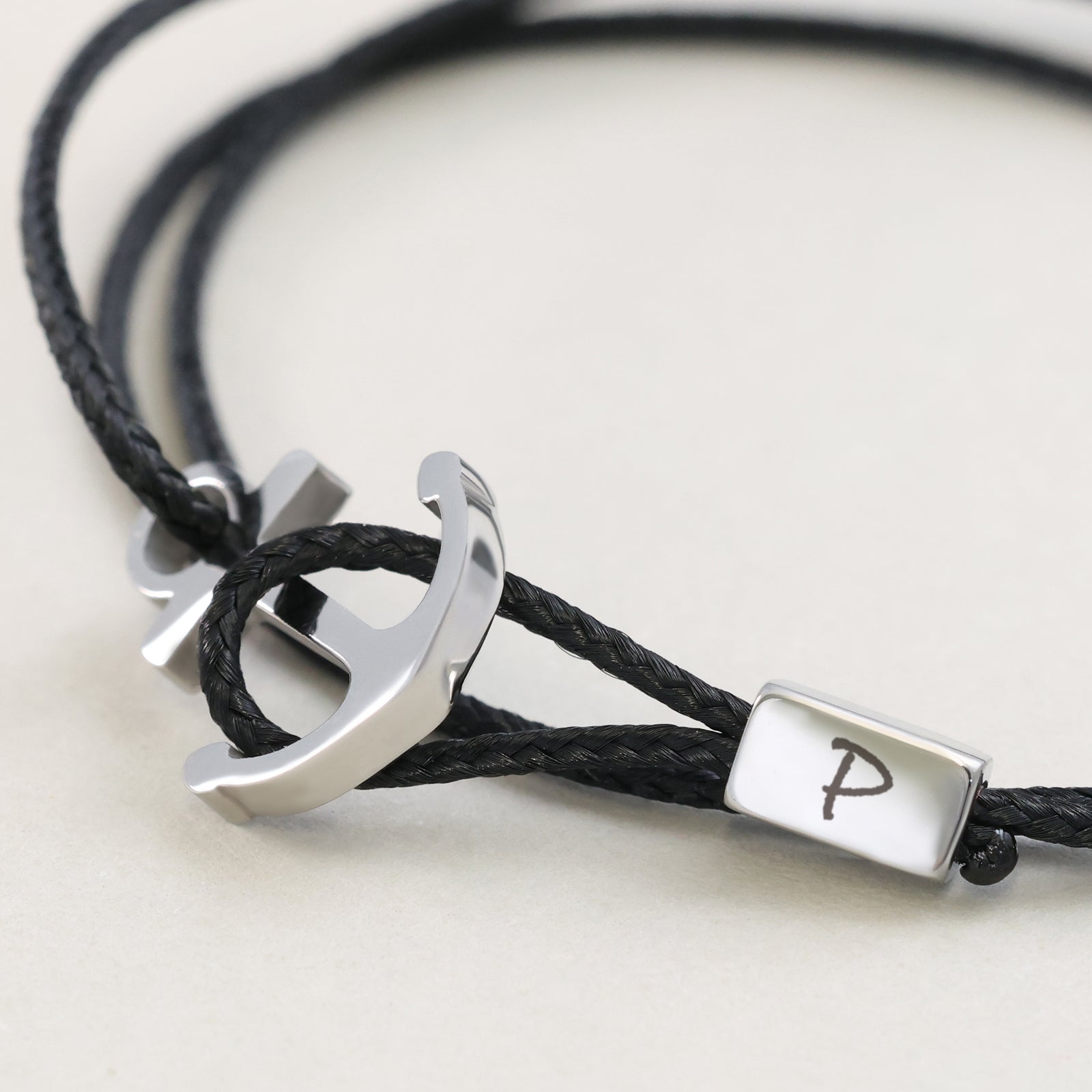 Men's bracelet - Personalized sailing rope bracelet - Surfer bracelet - 4 sides engraving - Bracelet with engraving - Stainless steel gold silver - A199 gs