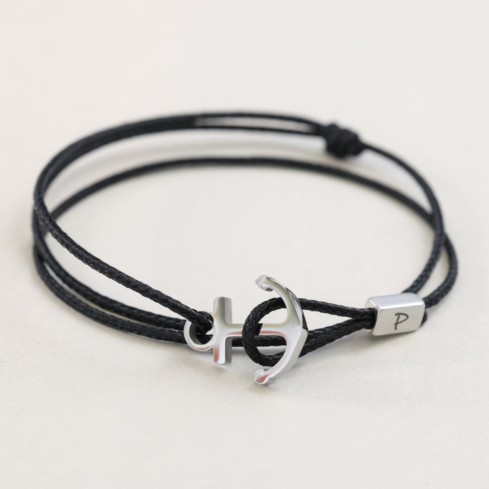 Men's bracelet - Personalized sailing rope bracelet - Surfer bracelet - 4 sides engraving - Bracelet with engraving - Stainless steel gold silver - A199 gs